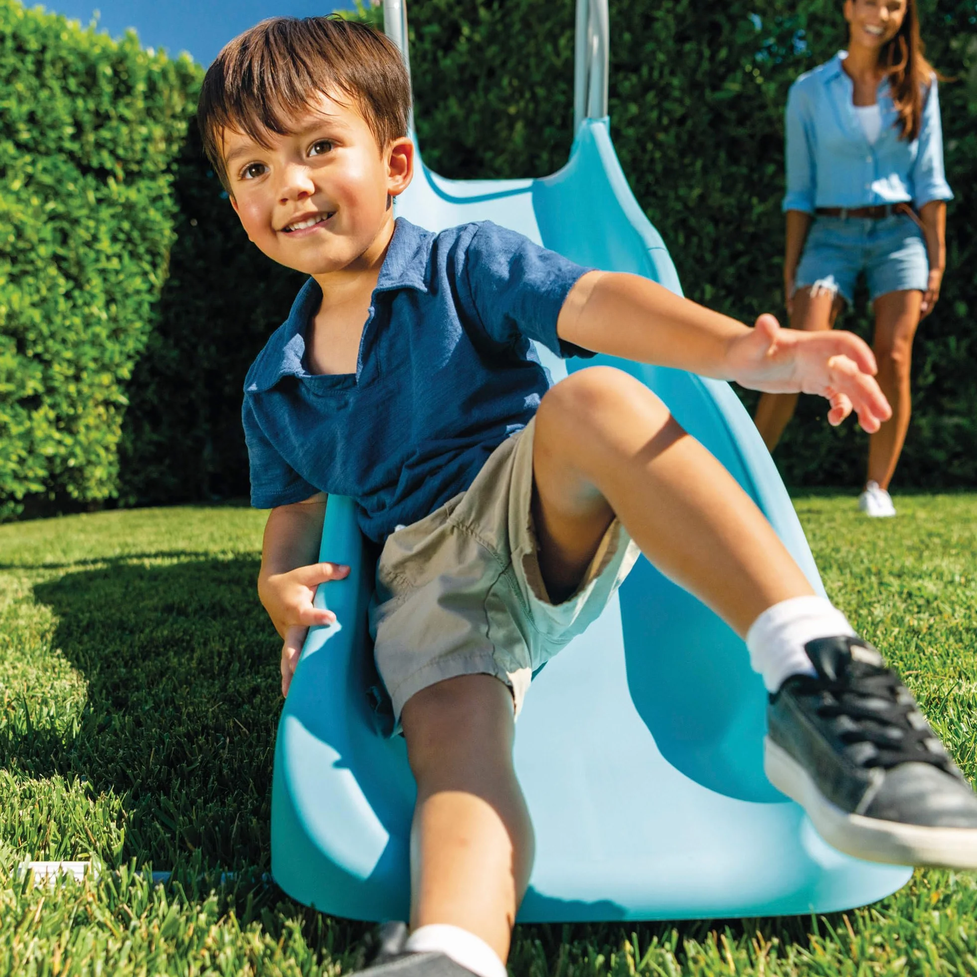 Intex 44106 – Scivolo da Giardino per Bambini, Acciaio e Plastica, Azzurro, 196x84x119 cm
