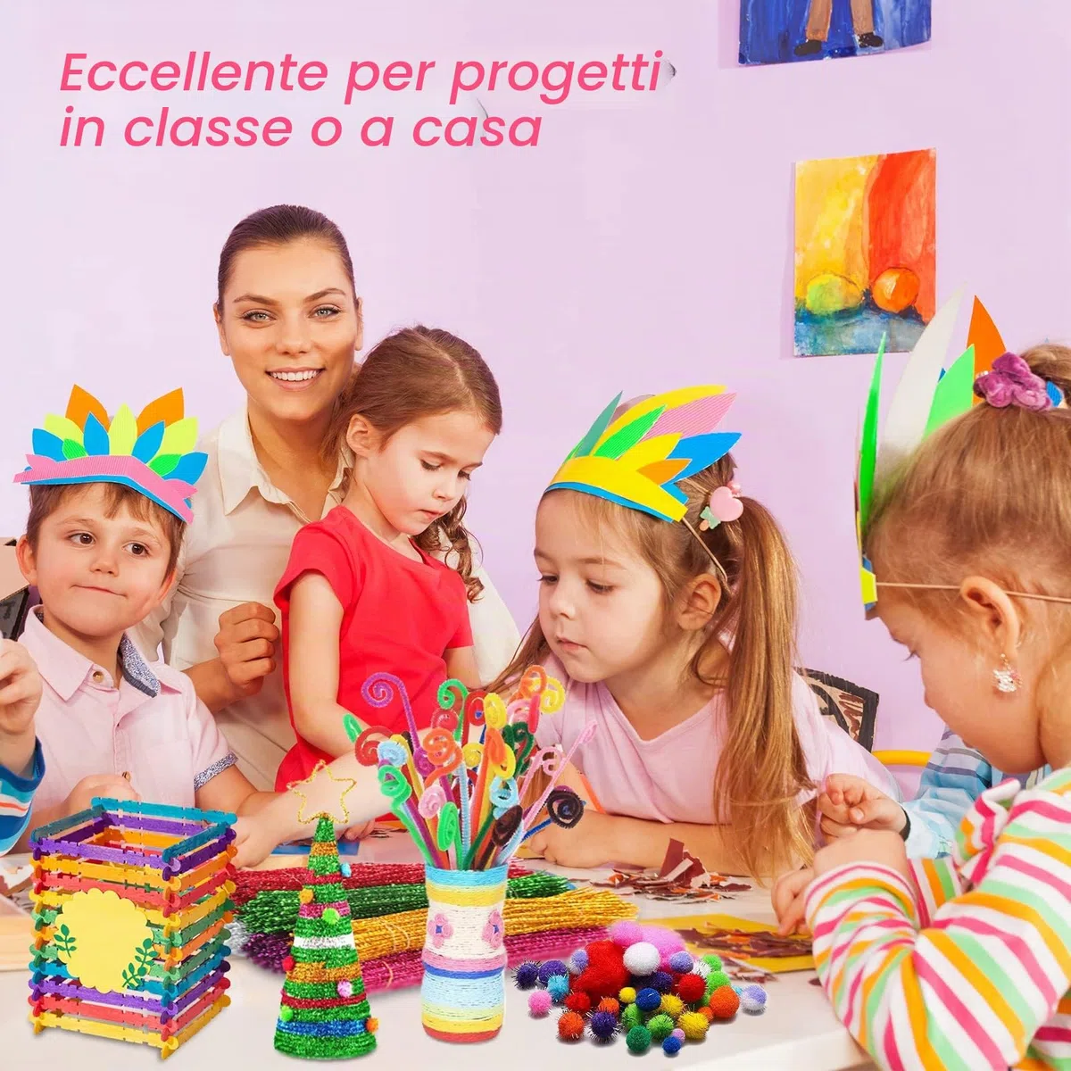 JOYBOY Lavoretti Creativi per bambini Kit Artigianali Perline e Scatola di Immagazzinaggio Giocattoli educativi Regalo