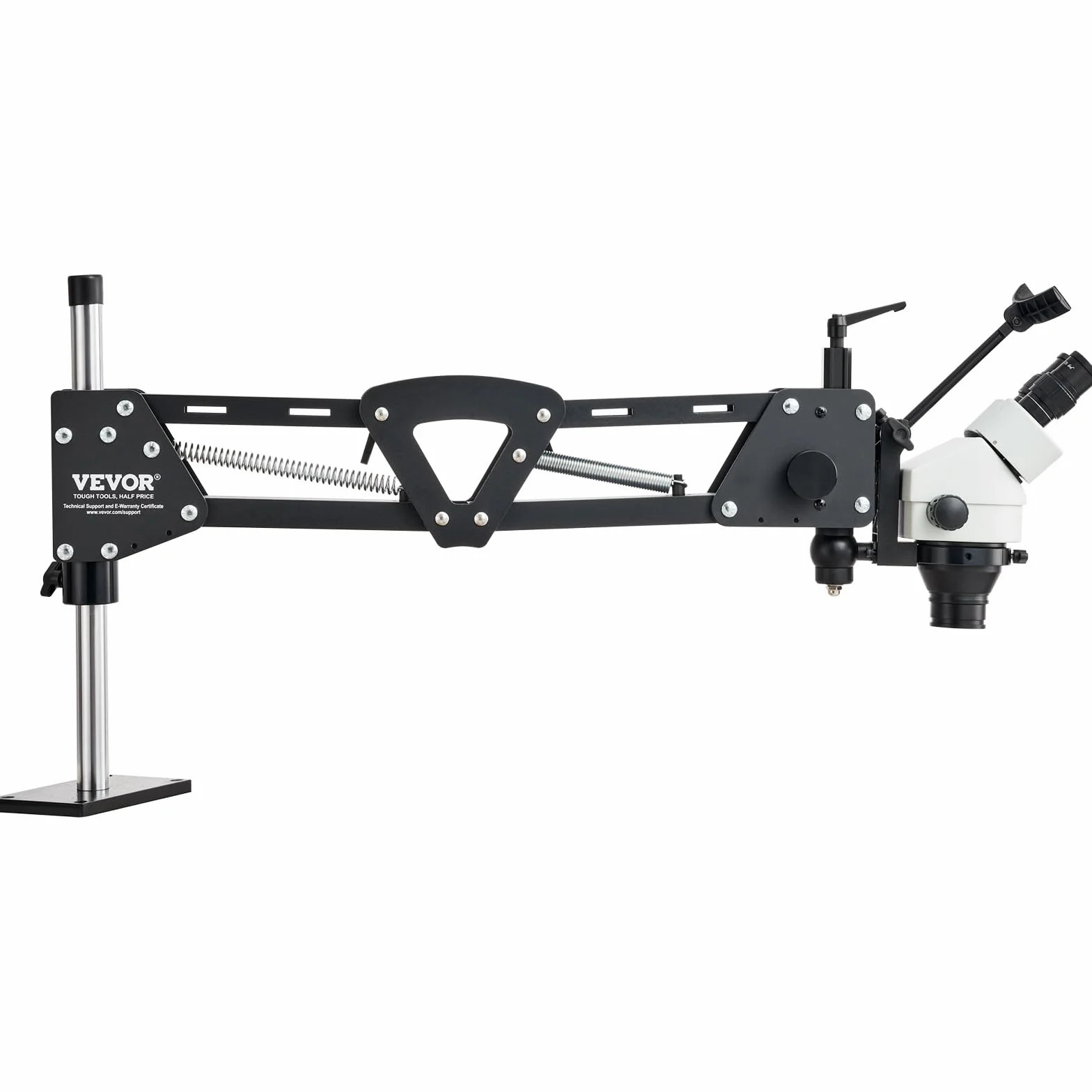 VEVOR Microscopio Multidirezionale con Staffa Molla, Microscopio con Ingrandimento 7X-45X, per Micro Gioielli Intarsiati con Luce LED Anello USB Integrata