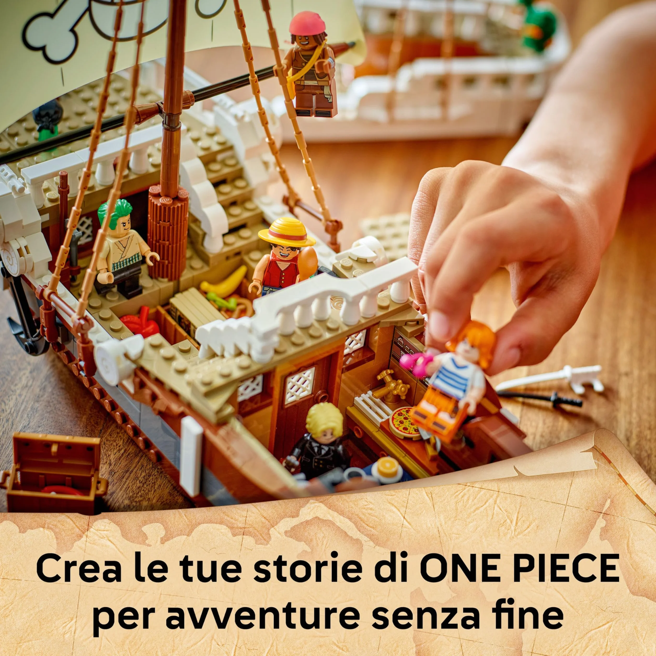 LEGO ONE PIECE La Nave Pirata Going Merry - Modello di Barca Giocattolo da Esposizione con 5 Minifigure tra cui Luffy, Zoro e Nami - Regalo per Bambini, Bambine e Fan degli Anime da 10 Anni - 75639