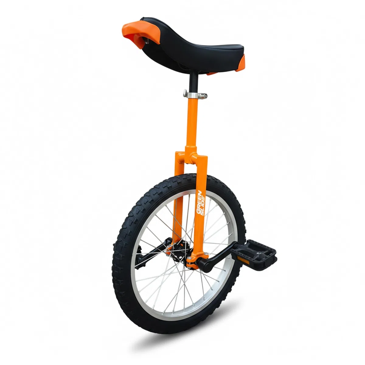 Green Slide Monociclo 20" Gamma Edge Orange, Freestyle (Forcella quadrata trucks), Cerchio in alluminio, Sella Maniglia
