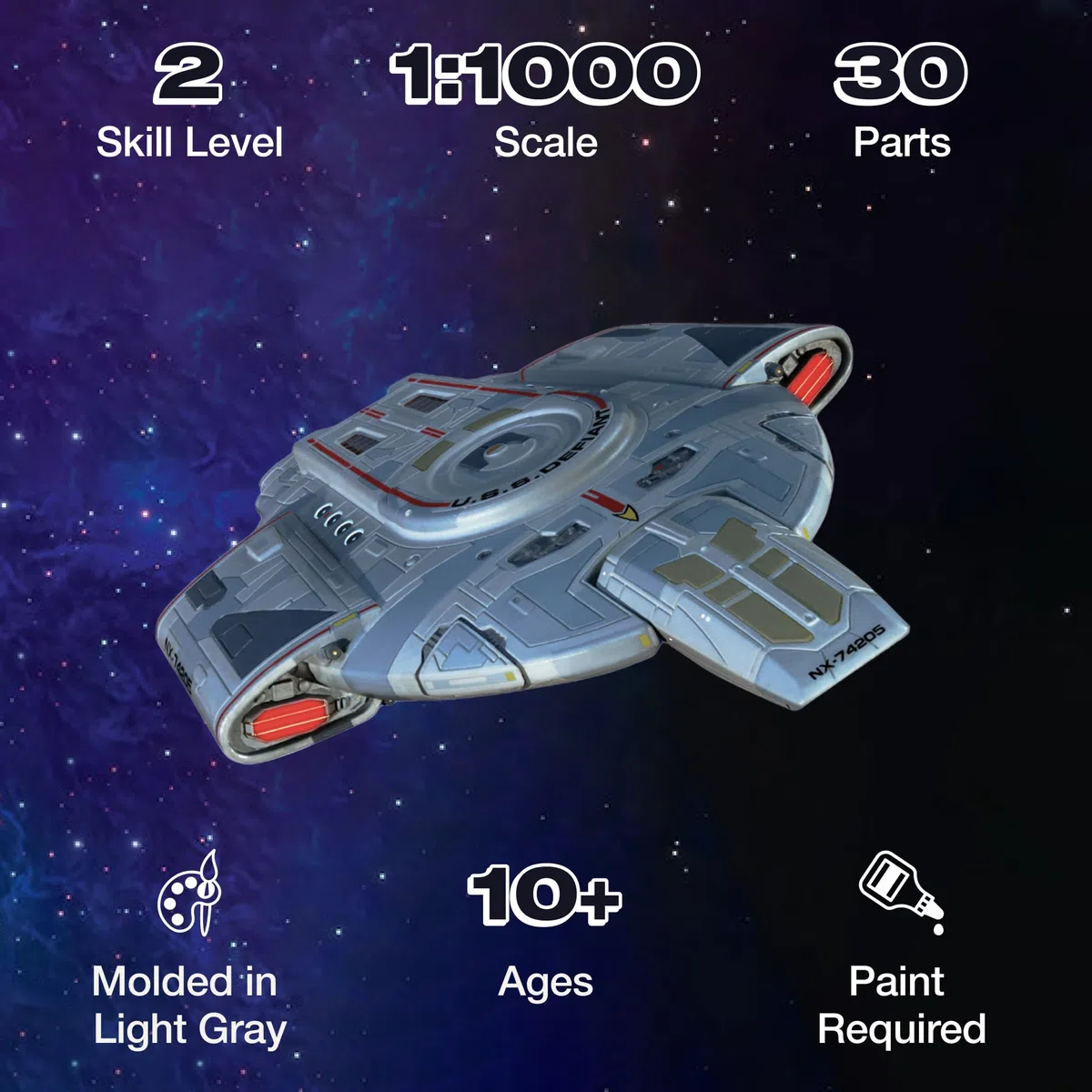 Round2 Pol952/12 Star Trek Uss Defiant Kit modellini plastica multicolore