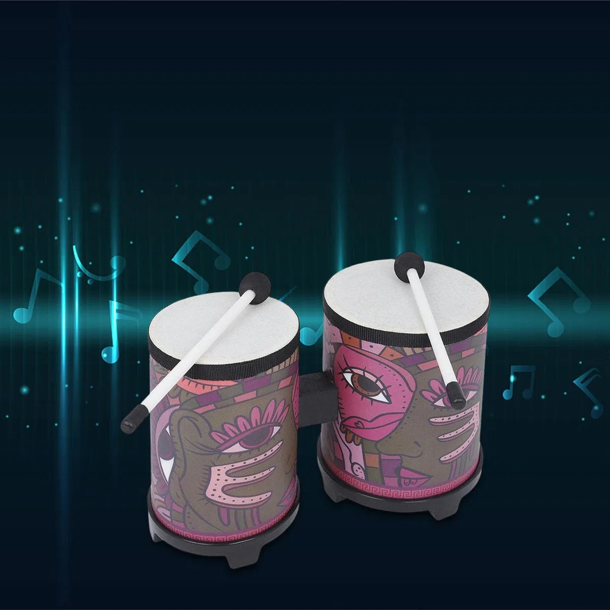 LOVIVER Batteria Batteria Congas da 4” E 5” per Bambini Adulti Principianti