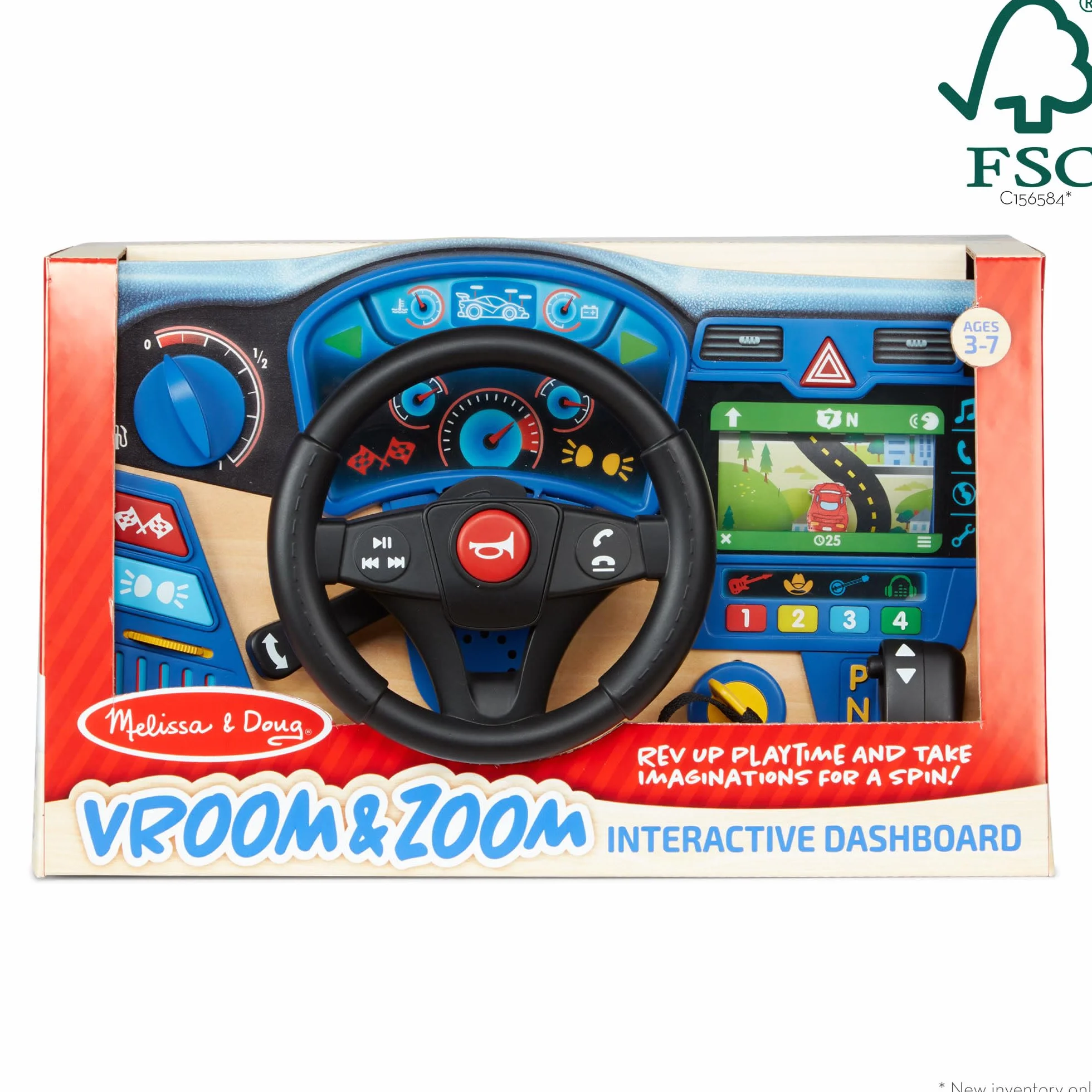 Melissa & Doug Volante Giocattolo per Bambini - Gioco Interattivo con Suoni e Pulsanti Colorati, Simulatore Guida, Regalo Educativo per Bambini e Bambine, 3+ Anni - Certificati FSC