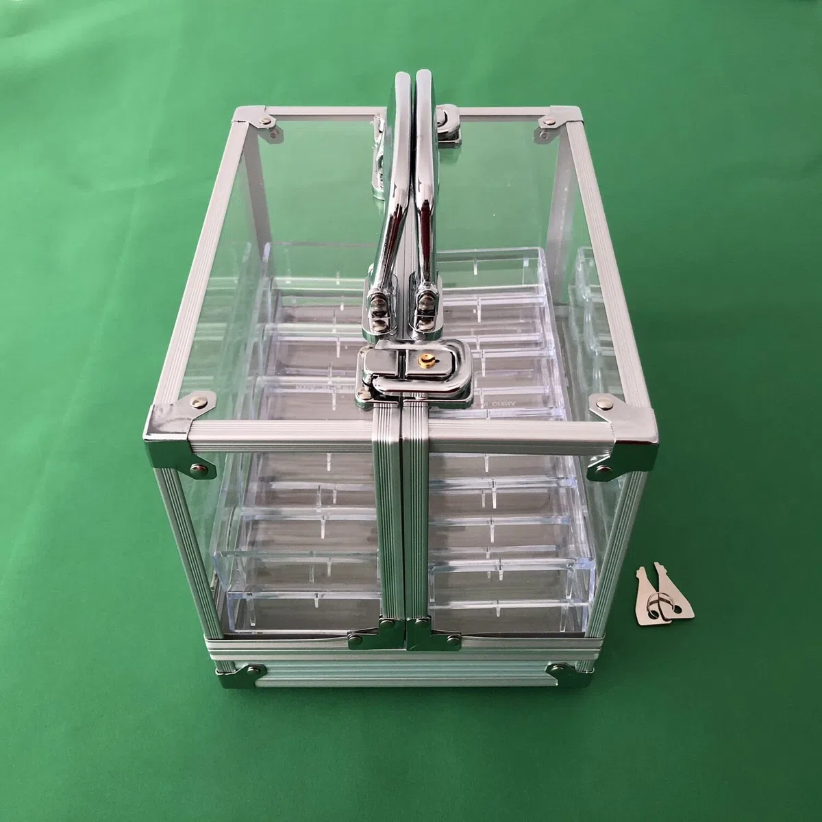 Yuanhe 600 Chip Acrilico Trasparente Poker Chip Blocco Carrier - Include 6 Rack di Chip