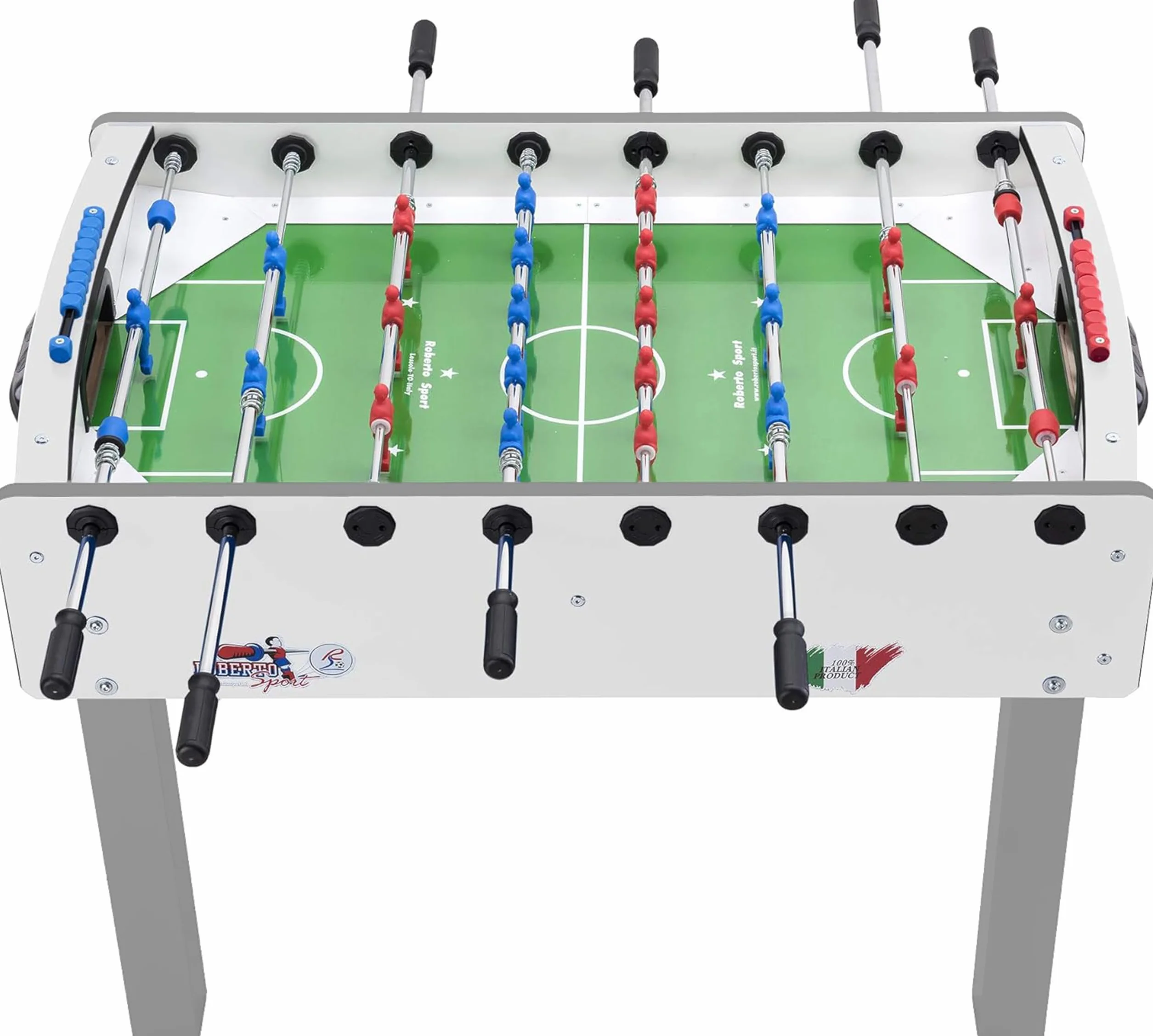 G5 HT SPORT Calcio Balilla Roberto Sport [Made in Italy] Calcetto da Tavolo Calcetto Balilla Con Aste Rientranti Telescopiche | Campo in Vetro Temperato Infrangibile | Palline E Spray Inclusi