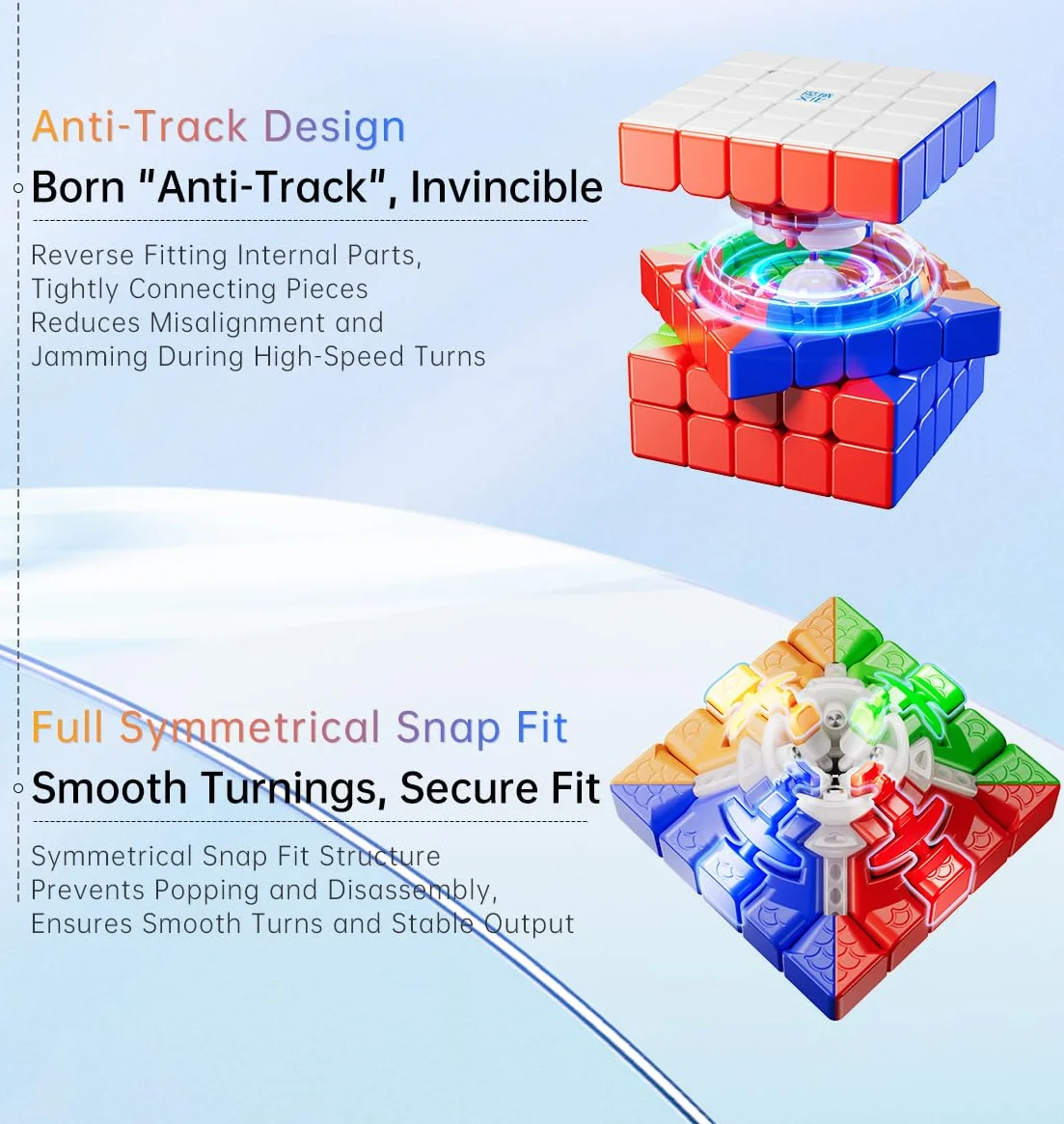 Bukefuno MoYu Aochuang V6 Double Track UV 5x5 Magic Cube Puzzle Magnetico Medio Aochuang WRM V6 112 Magneti, 2Track UV Magic Cloth Stickerless 5x5 Cube Speed