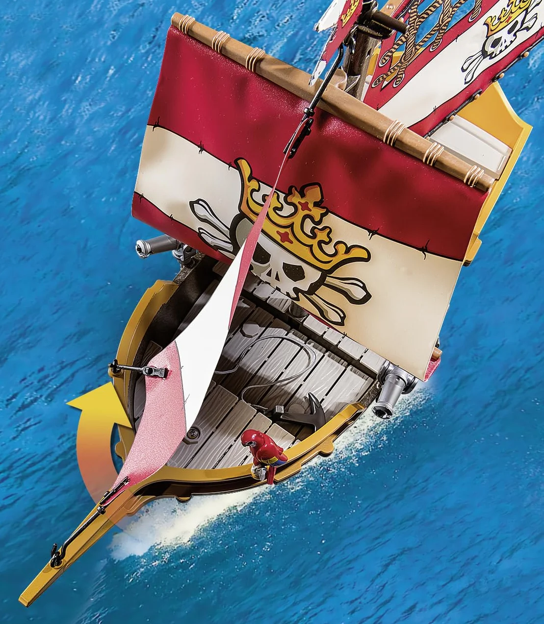 PLAYMOBIL Pirates 71418 Nave Pirata, emozionanti Avventure piratesche, playset con Molti Accessori Come Un telescopio, Una Bussola e cannoni, Giocattolo per Bambini dai 4 Anni in su
