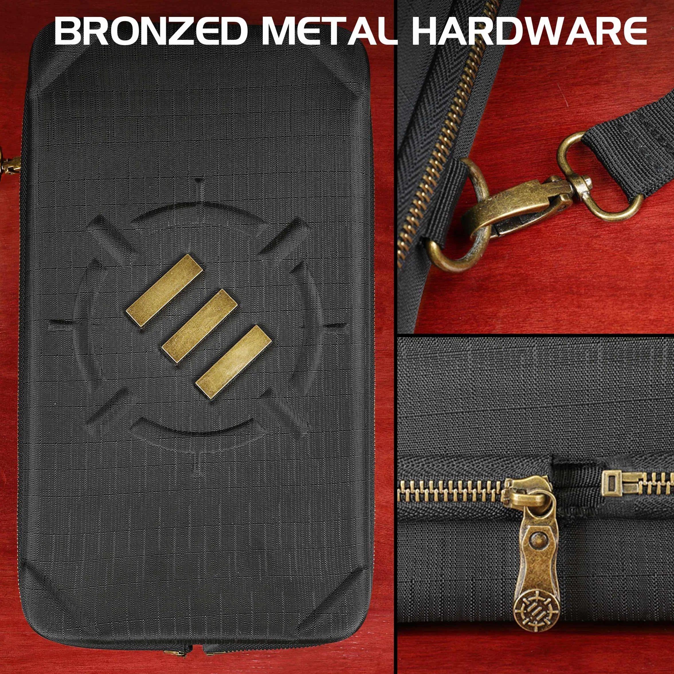 ENHANCE Portadadi DnD da Tavolo e Vassoio per Dadi - Porta dadi contenitore per 500 RPG con design protettivo robusto interni morbidi tasche organizer