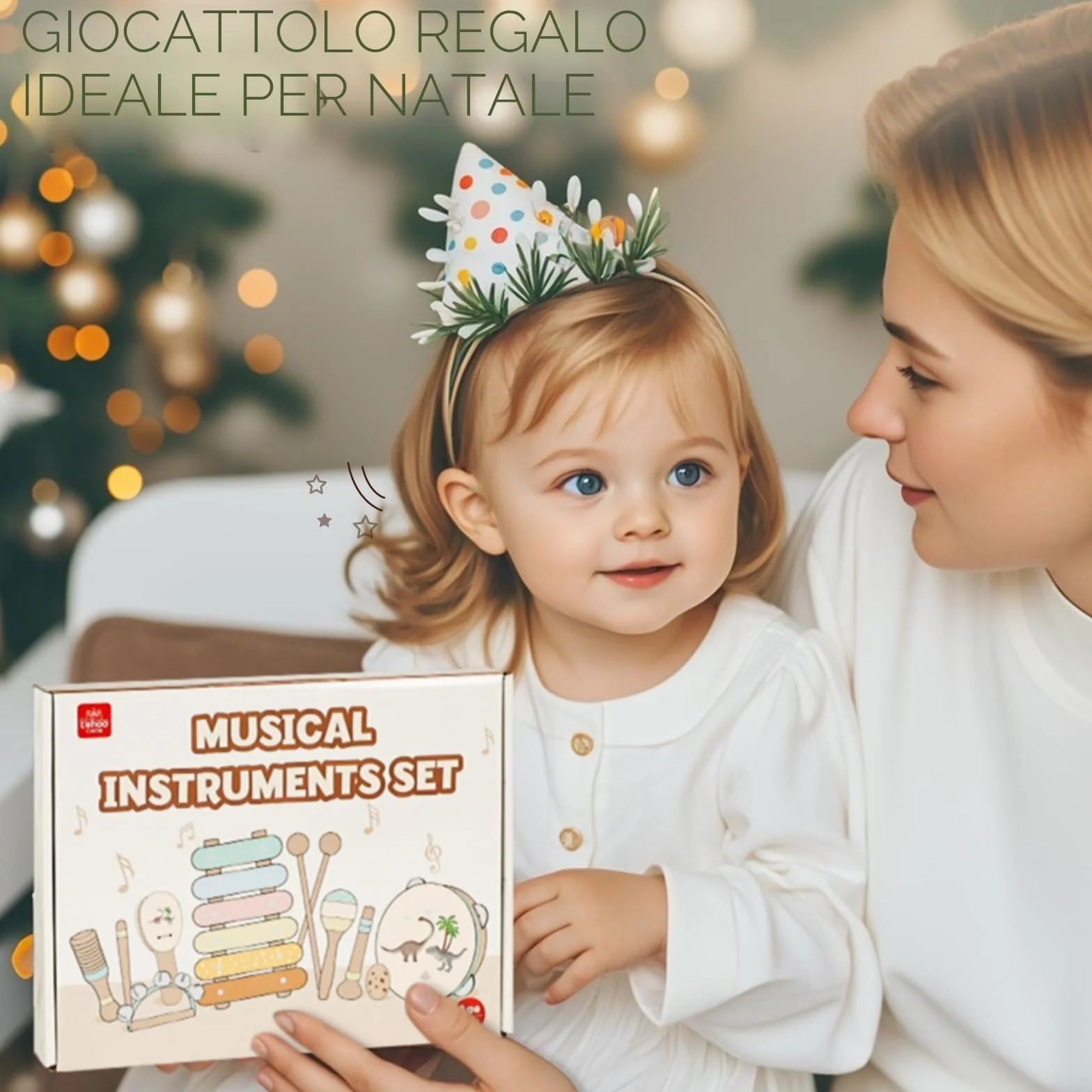 Lehoo Castle Strumenti Musicali Bambini 1 Anno, 8 in 1 Giochi Legno Montessori Sensoriale con Maracas Xilofono Tamburello Gioco Bambi Bimba 2 3 4 5 6 Anni, Educativi Interattivo Regalo