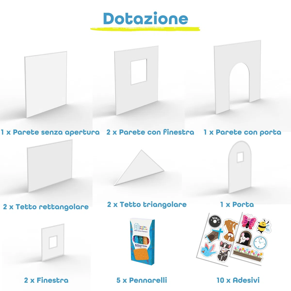 ImagiNew Playhome Casetta da colorare e cancellare da giardino con pennarelli lavabili Giochi per bambini 3 4 5 6 anni