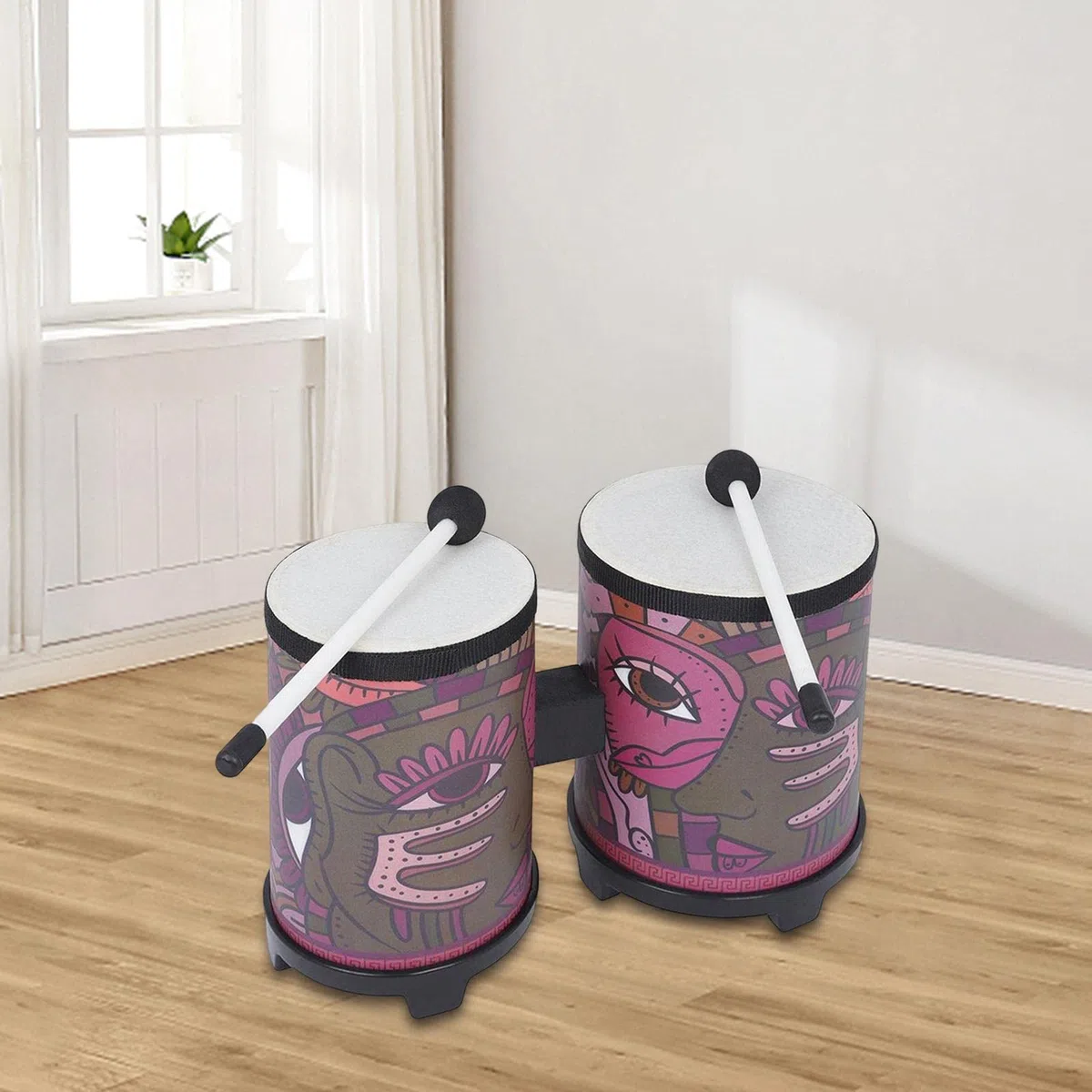LOVIVER Batteria Batteria Congas da 4” E 5” per Bambini Adulti Principianti