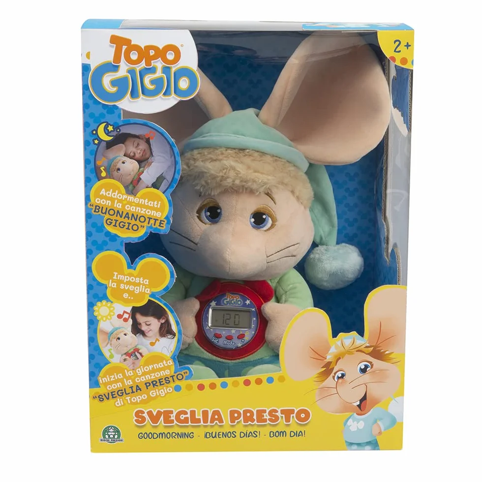 Grandi Giochi, TOPO GIGIO SVEGLIA PRESTO, con orologio digitale e due canzoni originali incluse, TPG18000