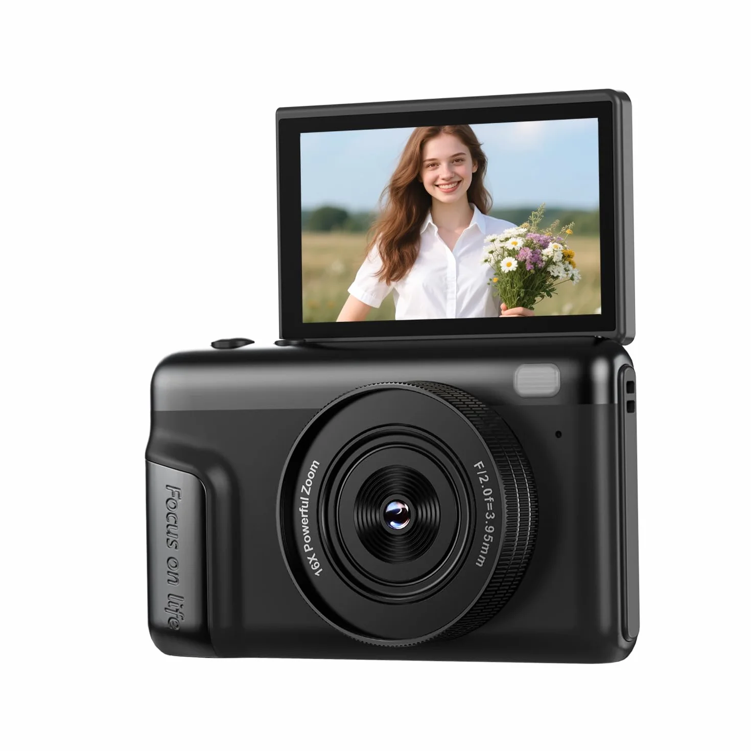 4K Macchina Fotografica Digitale Fotocamera: 64MP Compatta Videocamera Vlog con 16X Zoom Autofocus - Regali per Principianti Adulti - 180° Flip Macchine Fotografiche Ragazze Ragazzi(Nessuna scheda SD)