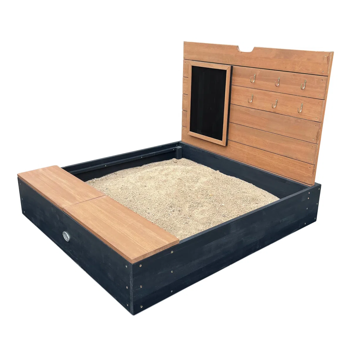 AXI | Mandy - Sabbiera con contenitore e coperchio Grigio, Marrone | Sabbiera in legno, legno di Hemlock | Facile da costruire, conservare | Da 3 anni