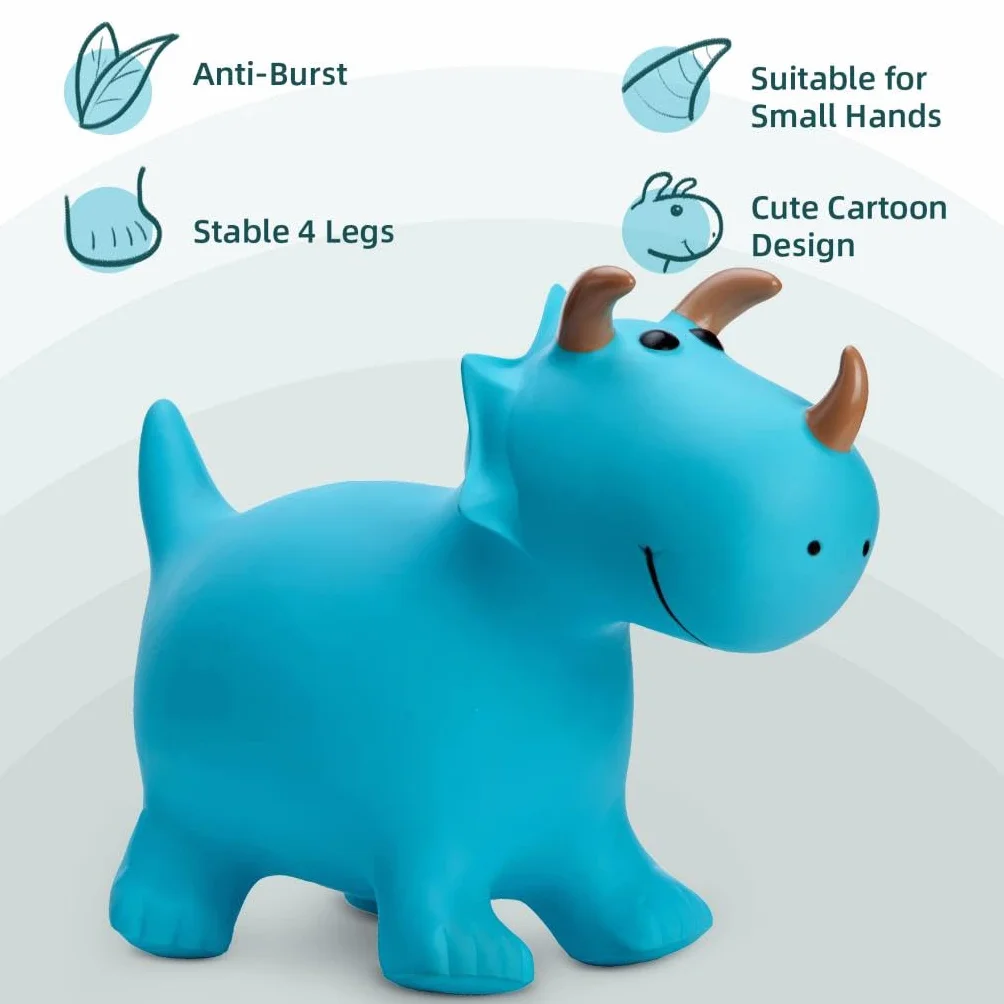 U&C Planet Animal Hopper per bambini,Dinosauro Hopper per bambini, Dinosauro Space Hopper,Gonfiabile rimbalzante Ride on Toys Regali per 2 3 4 5 6 anni Hop Along Yard Indoor Outdoor