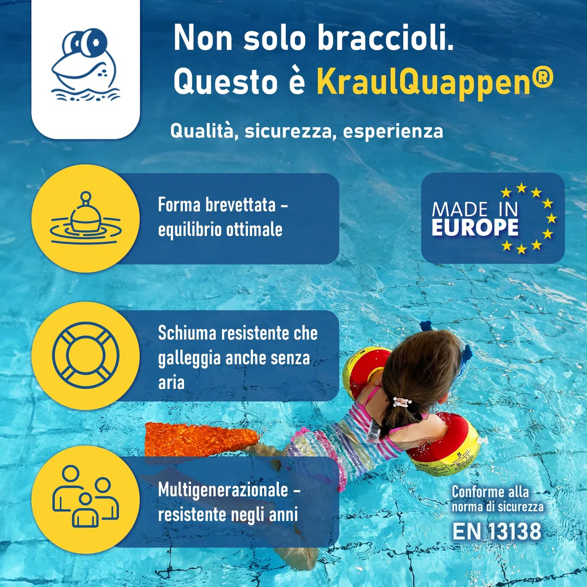 Braccioli da nuoto per bambini avanzati Cherek’s KraulQuappen fino a 30 kg Giallo-Rosso