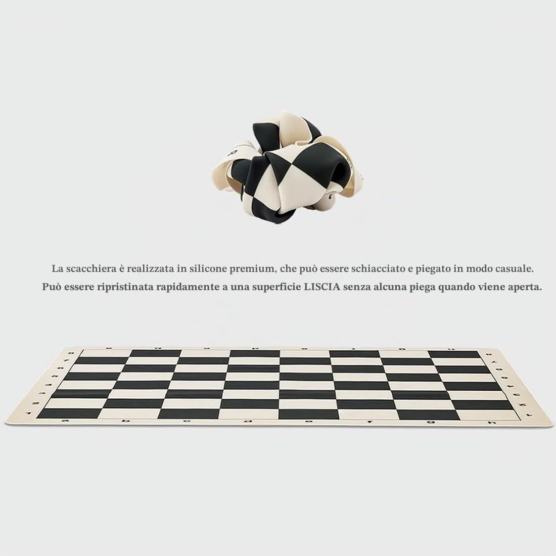 Set Di Scacchi Da Torneo Con Tavola Pieghevole In Silicone 51*51 cm E Pezzi Staunton Con Peso Quadruplo, Pacchetti E Viaggi Edizione Classica Super Pesante