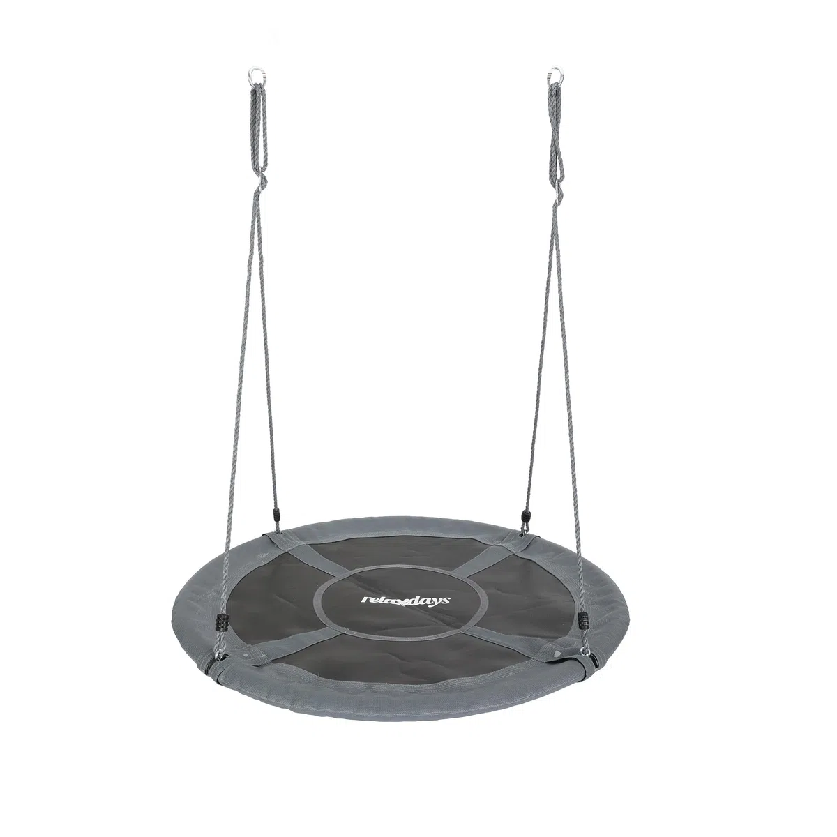 Relaxdays Altalena Nido XXL Rotonda, Regolabile, Fino a 300 kg, Outdoor, Ø 120 cm, Grigia