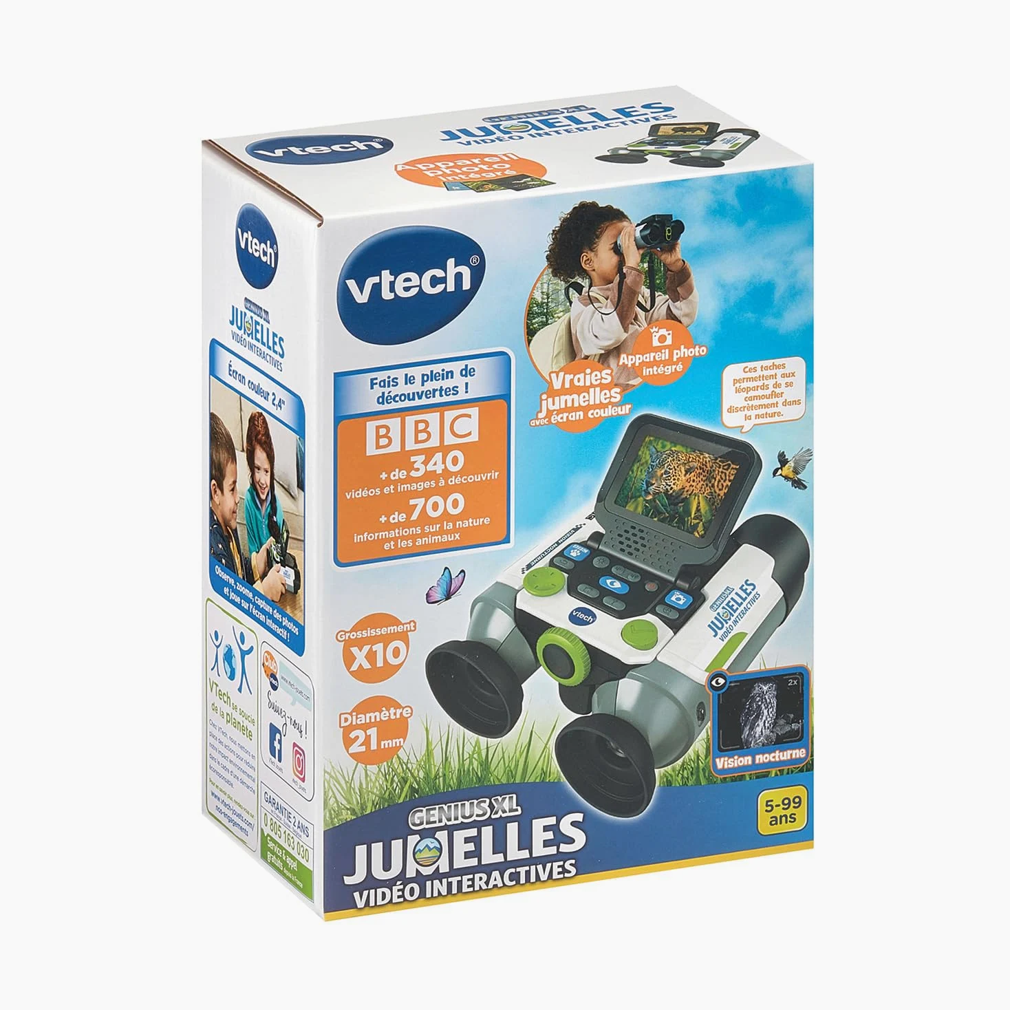 VTech. Binocolo Bambino, 80-618675, Bianco e Verde, Standard
