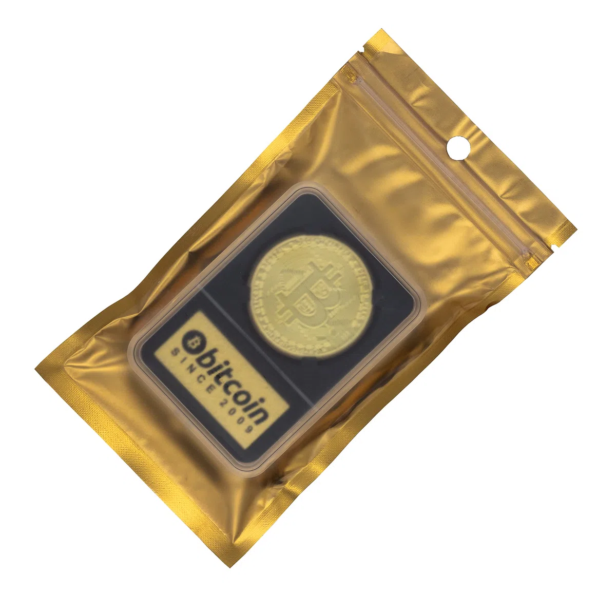 Bitcoin Moneta Fisica Custodia Esposizione Oro Collezione Adesivi