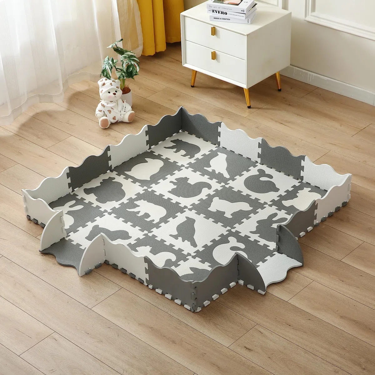 Tappeto Puzzle EVA Morbido Antiscivolo per Bambini 142x142x1cm 36 Pezzi Modello 11