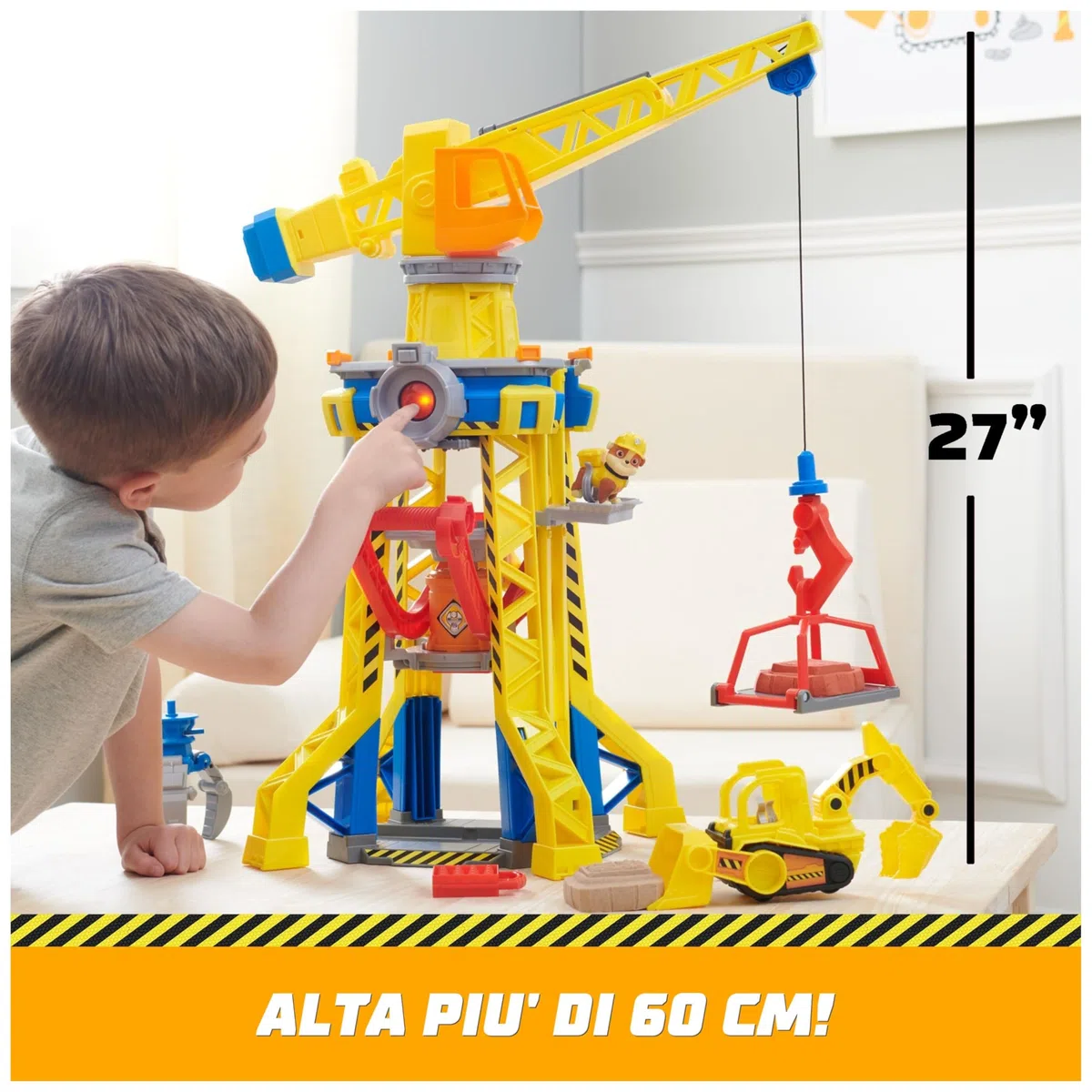 Rubble & Crew, Torre del Cantiere Generale, Set di Gioco con Personaggio di Rubble, Luci e Suoni, Bulldozer Giocattolo e Sabbia Inclusi, Giocattoli per Bambini e Bambine, 3+ Anni