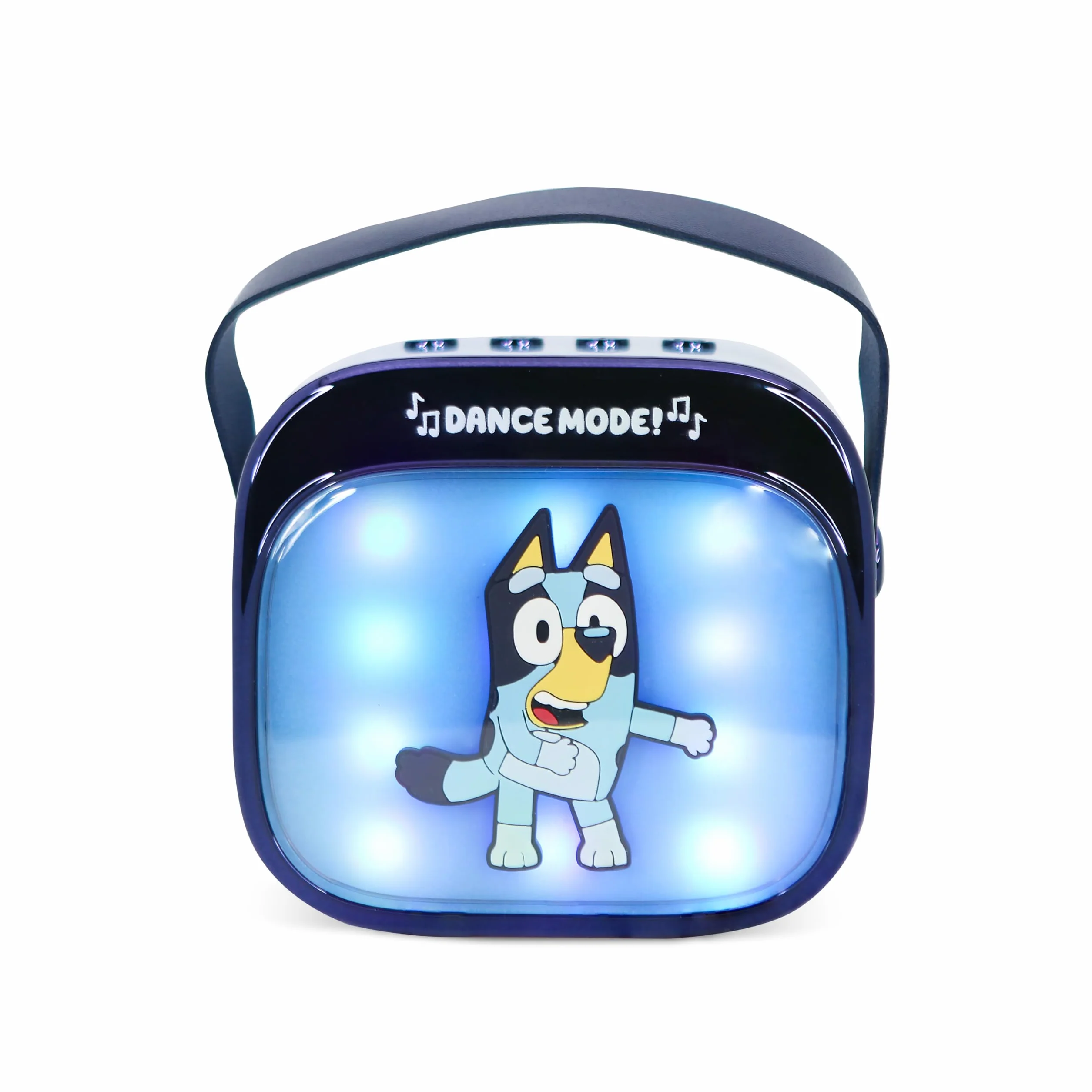 Bluey - Mini altoparlante per karaoke a LED, wireless, con microfono Bluetooth, colore blu, luci che cambiano colore