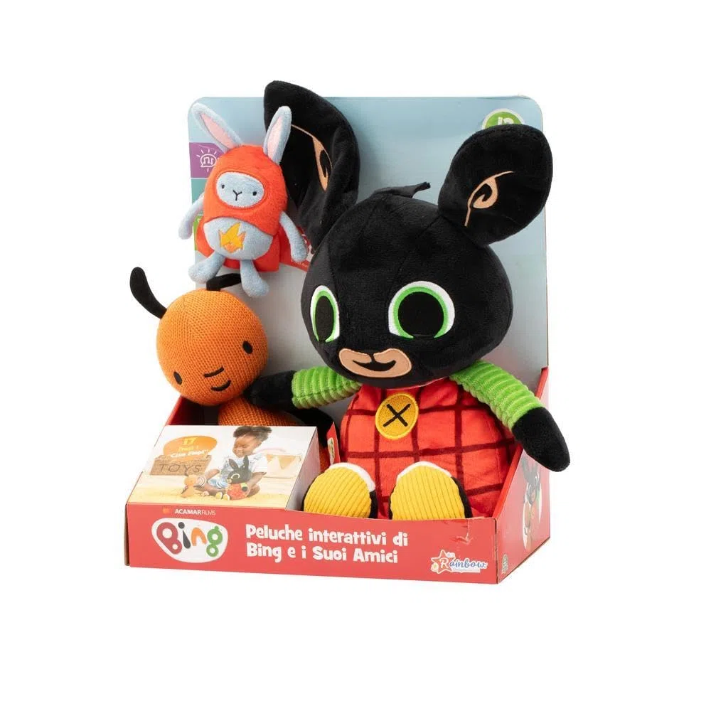 Bing Peluche Personaggi Flop Hoppity, 2 modalità di gioco Inglese e Italiano, Pupazzi morbidi interattivi, Bambini 0 Mesi+
