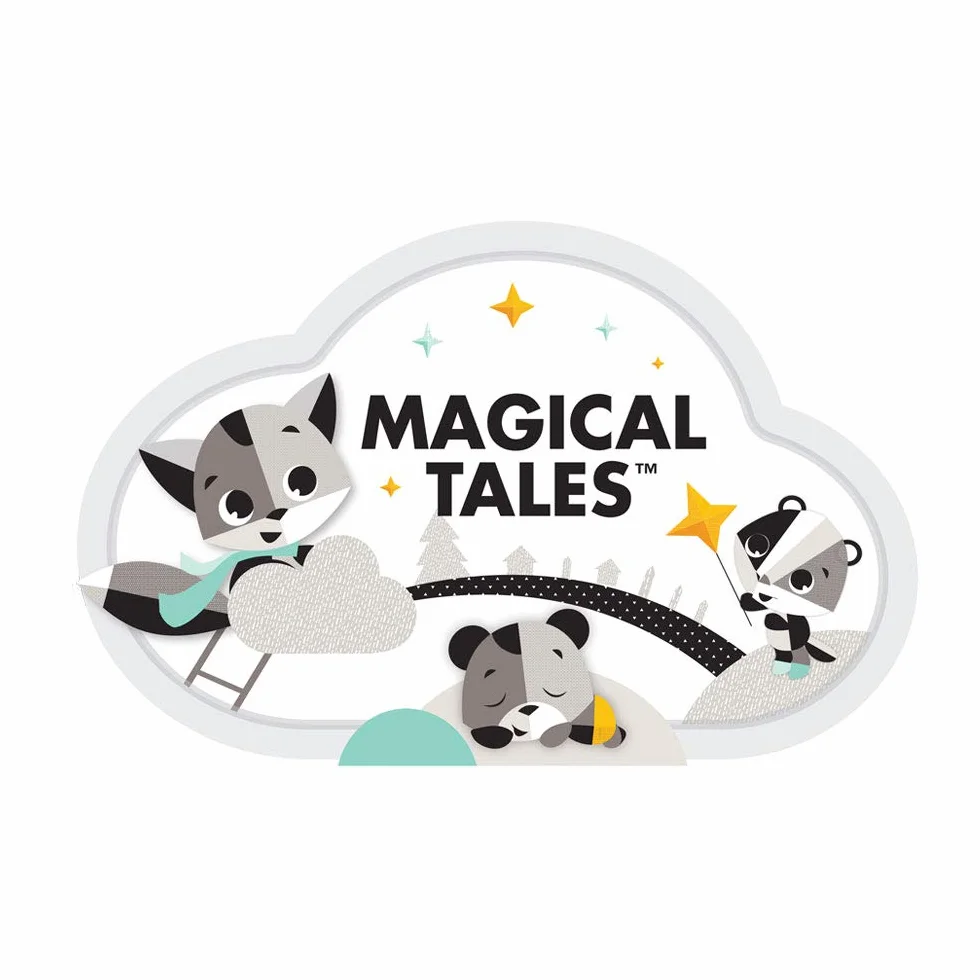 Tiny Love Sunny Stroll Black & White Arco Gioco Passeggino, Culla, Ovetto, con Clip Aggancio Universale, Gioco Educativo, 0+ Mesi, Collezione Magical Tales