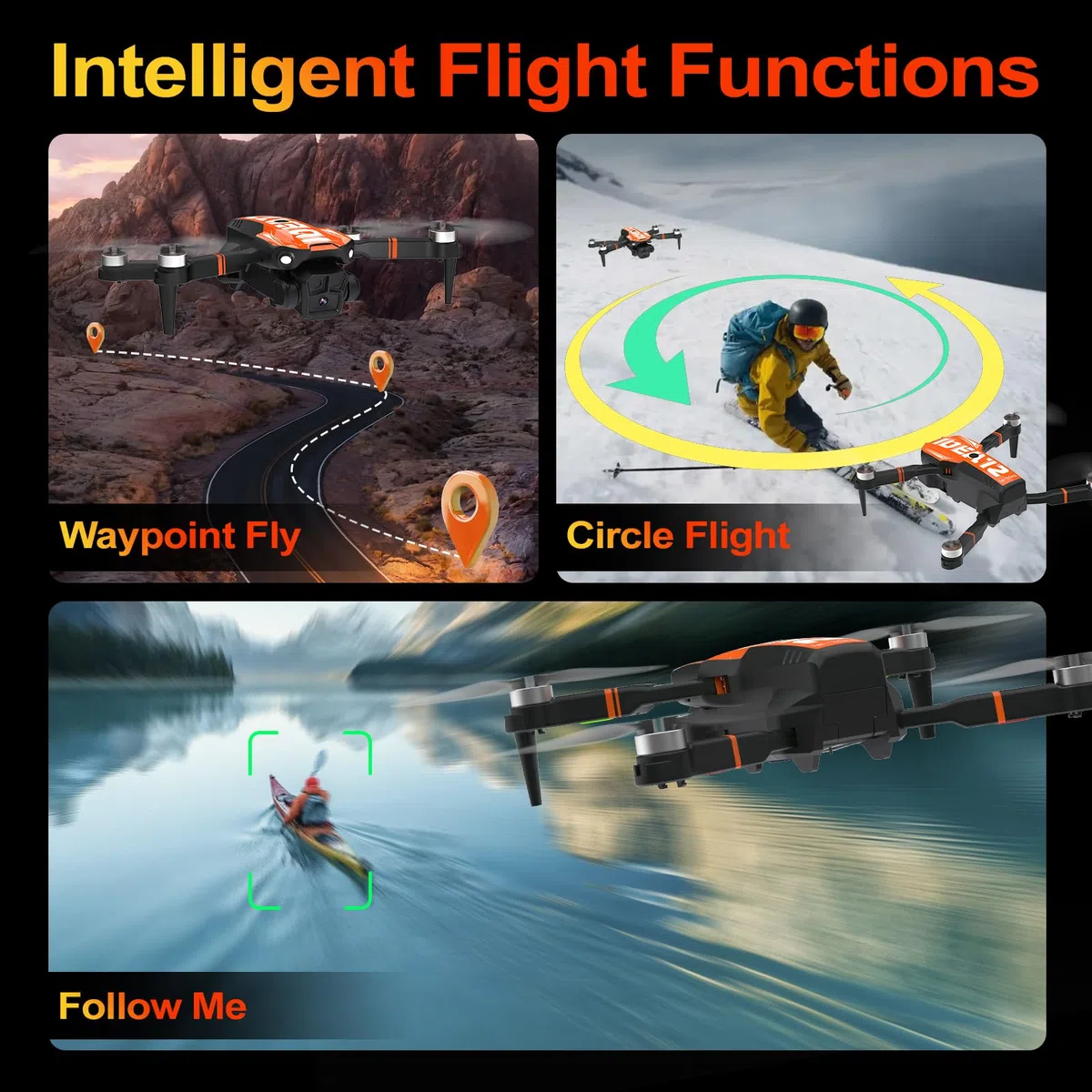 LE-IDEA GPS Drone con Telecamera 4K per Adulti, Drone Professionale con GPS Intelligente Auto Return Home, Mantenimento dell'altitudine, RC Quadcopter con Motore Brushless per Principiantia IDEA12GPS