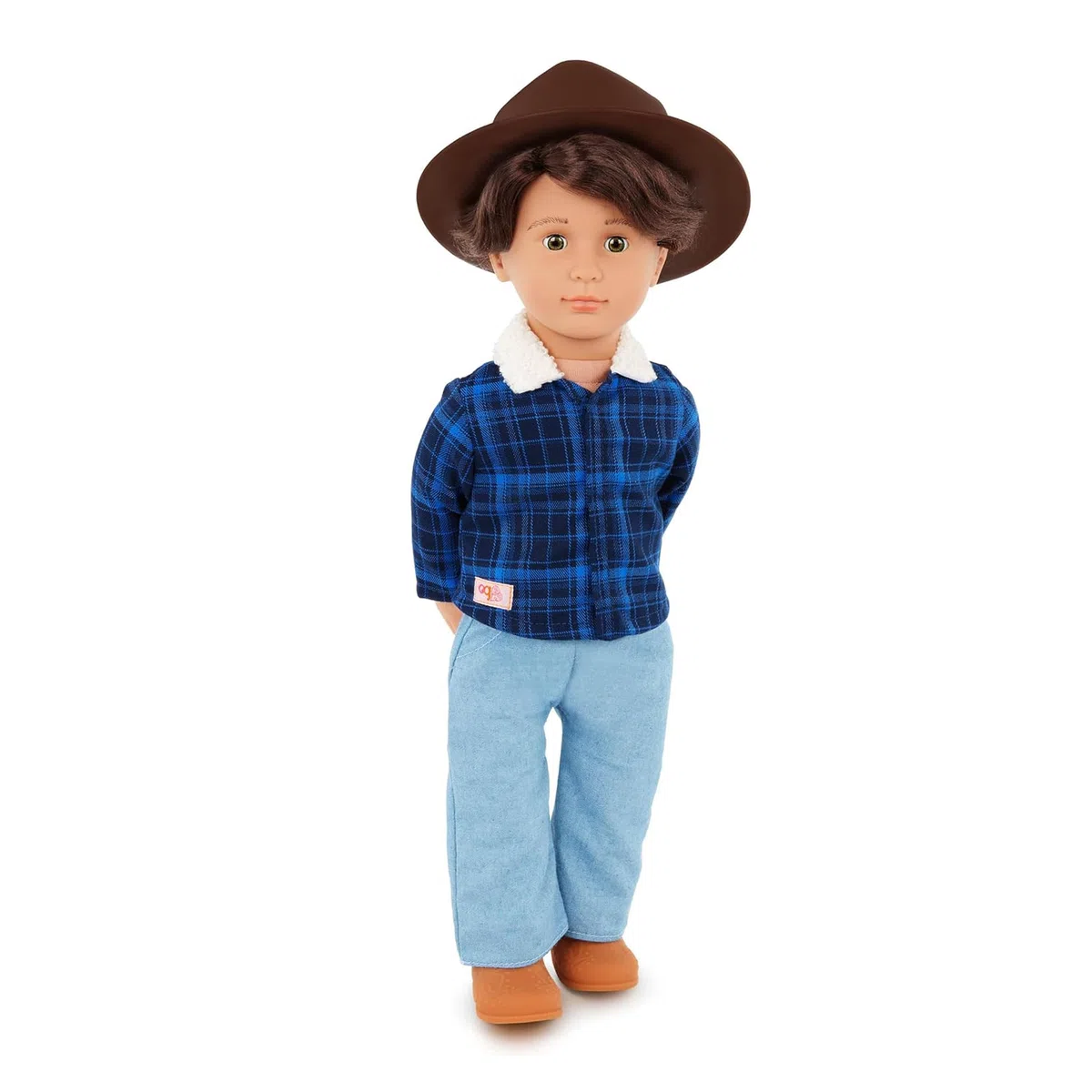 Our Generation - Dustin - Bambola maschio da 46 cm - Occhi NoiEnsembleti e capelli castani ondulati - Abito stile western e cappello country - Giocattolo per bambini dai 3 anni in su