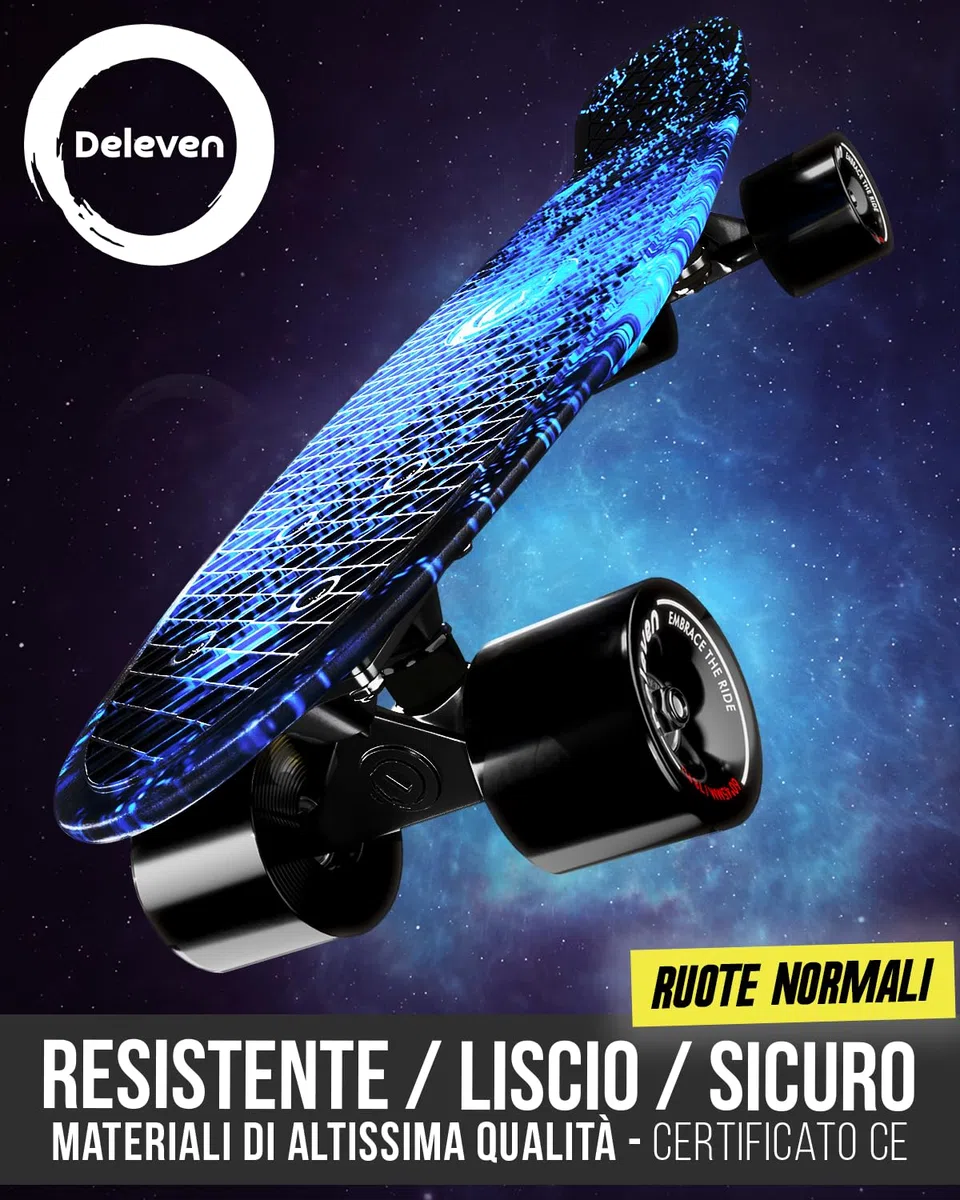 Skateboard Mini Cruiser per Bambini e Adulti - Skate per Età 5-10 Anni