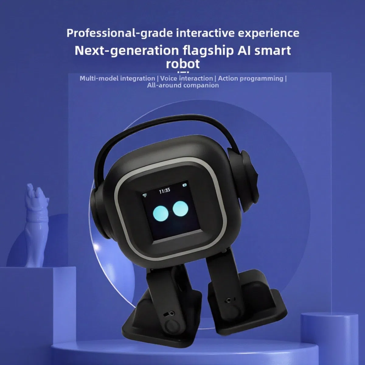 Robot Chatbot AI con interazione emotiva, controllo vocale, canto e danza per casa (nero)