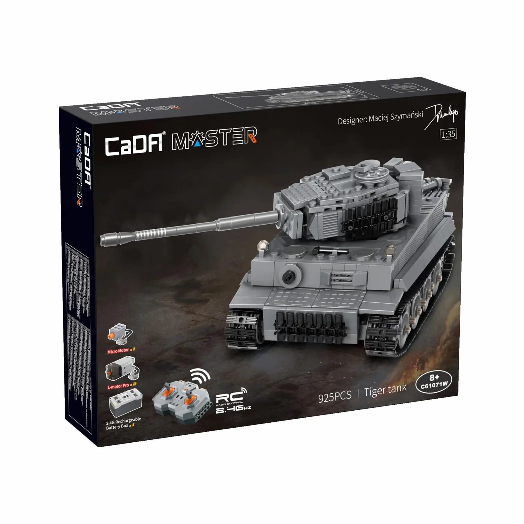 CaDA Carro armato tedesco della Tigre della Seconda Guerra Mondiale - 925 Pezzi - Blocco da costruzione in mattoni modello C61071W