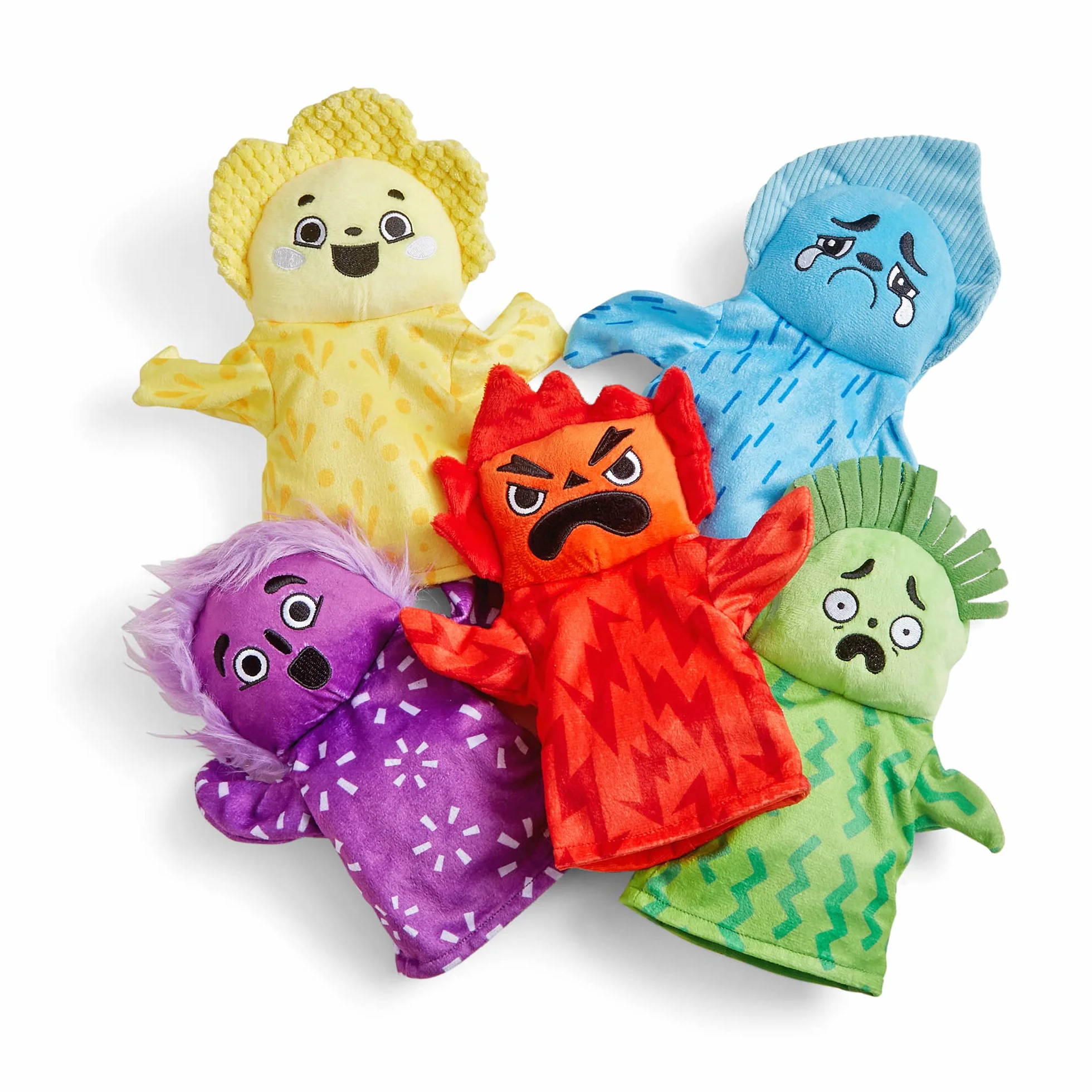 Set di Pupazzi da Mano Feelings Family di Learning Resources, Pupazzi da Mano per Bambini, Impara i Sentimenti, Pupazzi da Mano delle 5 Emozioni, Felicità, tristezza, Sorpresa, Rabbia e Paura