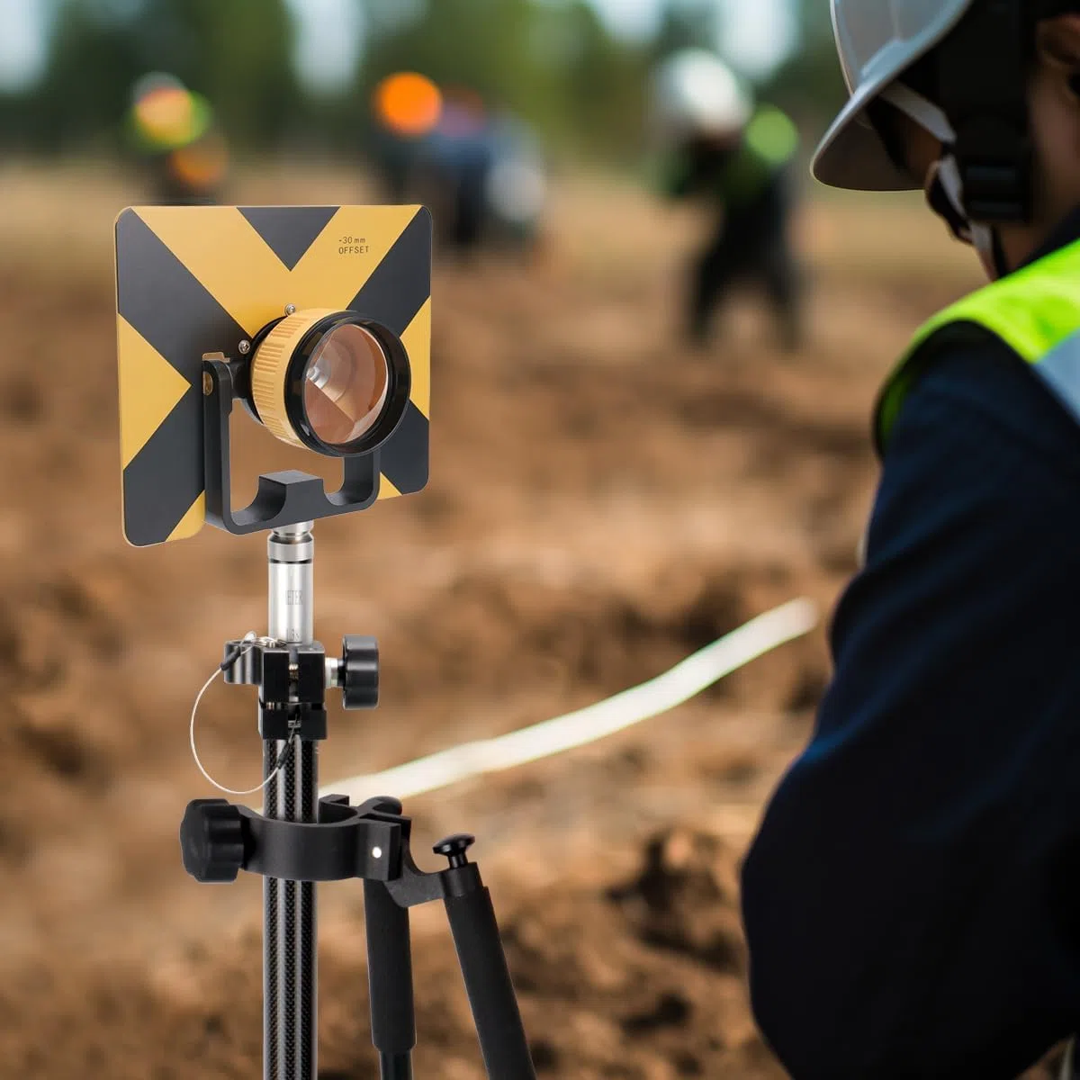 Prisma singola inclinazione da 64 mm, vetro ottico a membrana rossa K9 con filo da 5/8 "x11 per il rilevamento della terra Accessorio per la stazione totale per tunnel mine sondaggio sulle