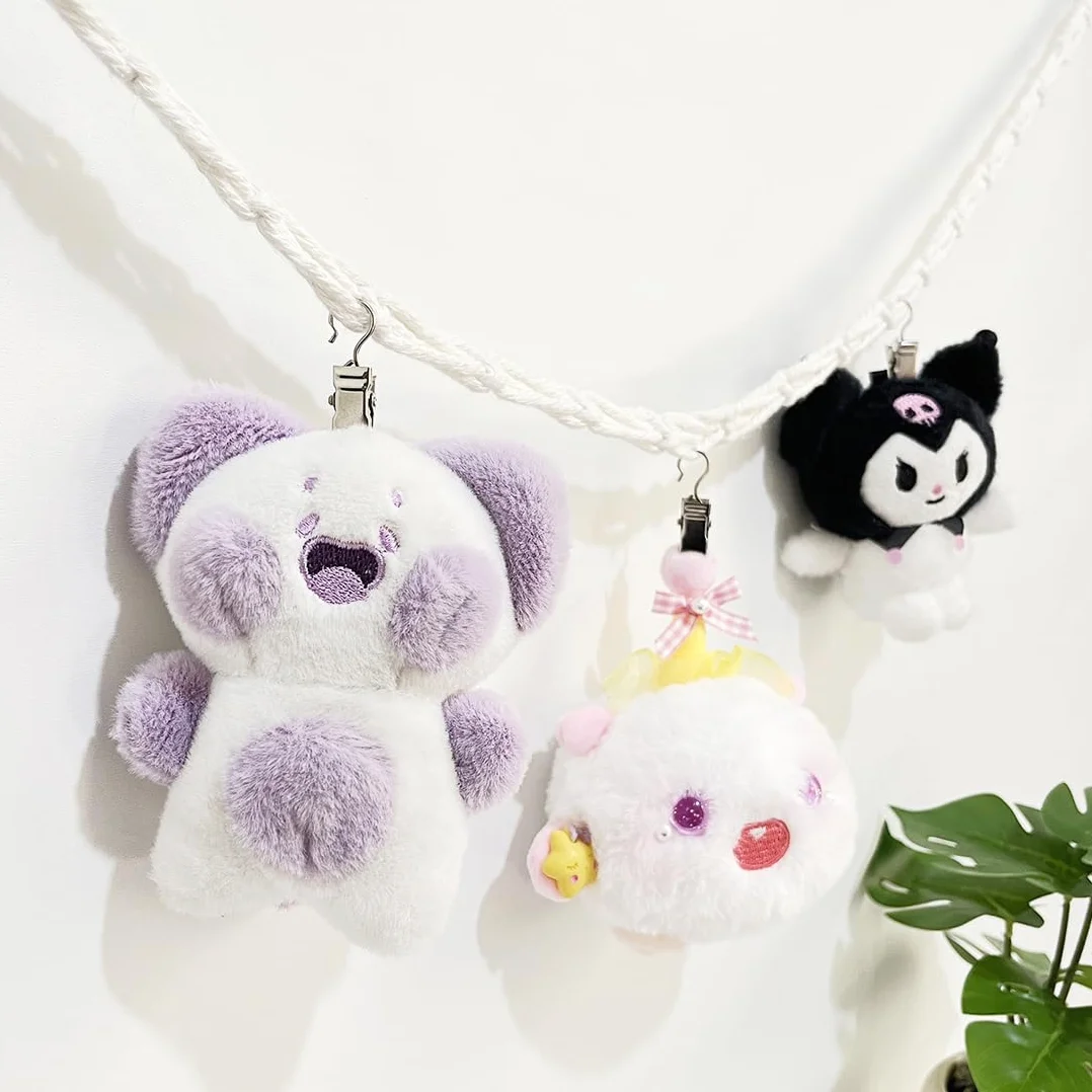 2M Porta Peluche da Appendere, Supporto per Animali di Peluche da Appendere, Porta Peluches Salvaspazio, Con 20 Clip in Metallo per la cameretta dei bambini