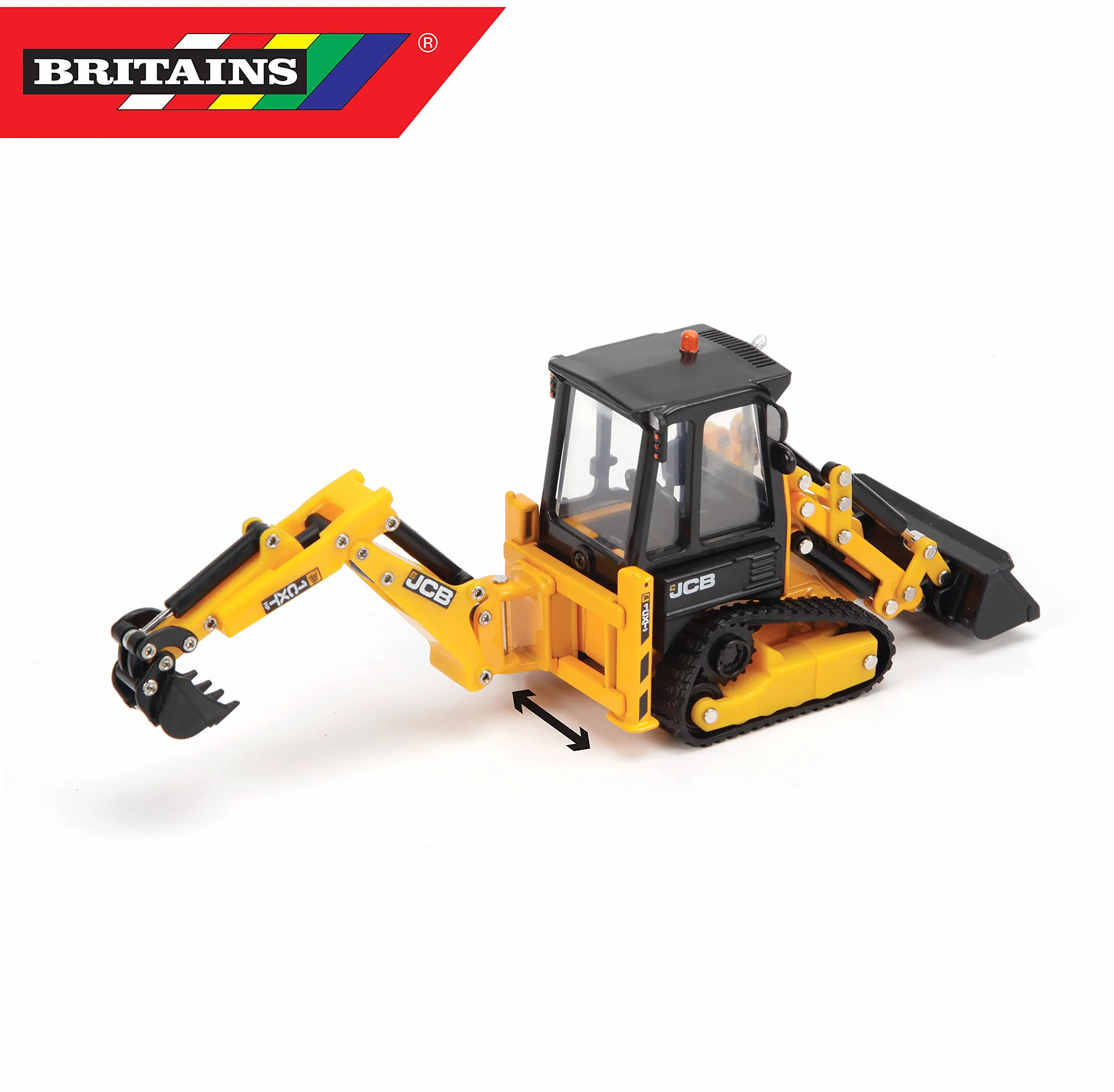 Britains JCB Farm Tomy Toys, terne cingolate, Camion JCB 1CXT 1:32, Giocattolo da Collezione, Giocattolo da Collezione, Giocattoli da Fattoria in Scala 1:32, Adatti per Collezionisti e Bambini, dai 3