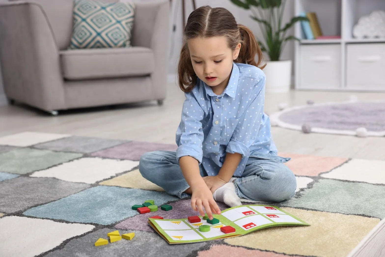Gioco di logica Sudoku geometrico in legno 16 pezzi 20 compiti educativo