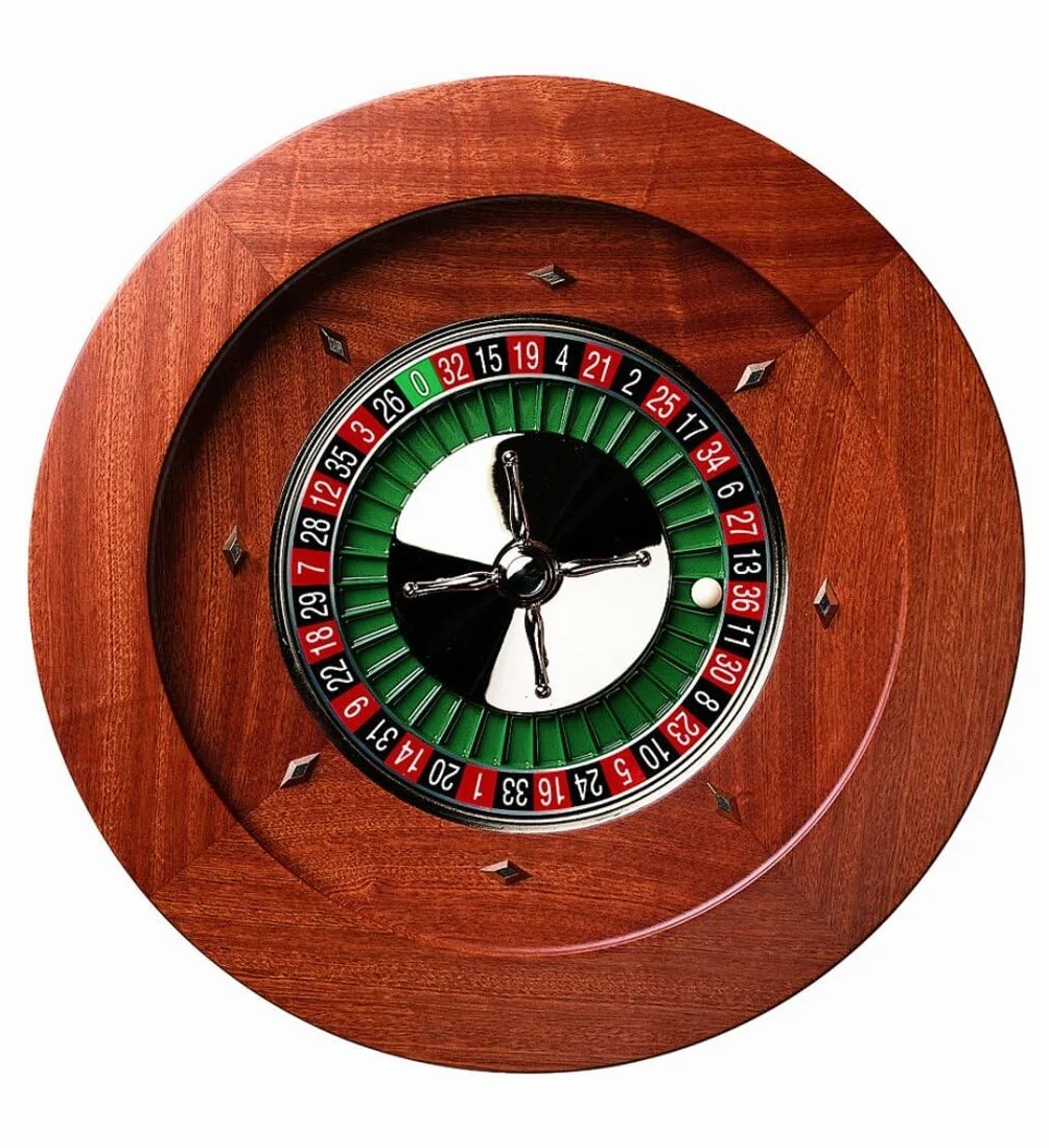 Dal Negro Montecarlo 50cm Mahogany Roulette Wheel with Precision Bearing Mechanism (Quadratto style)