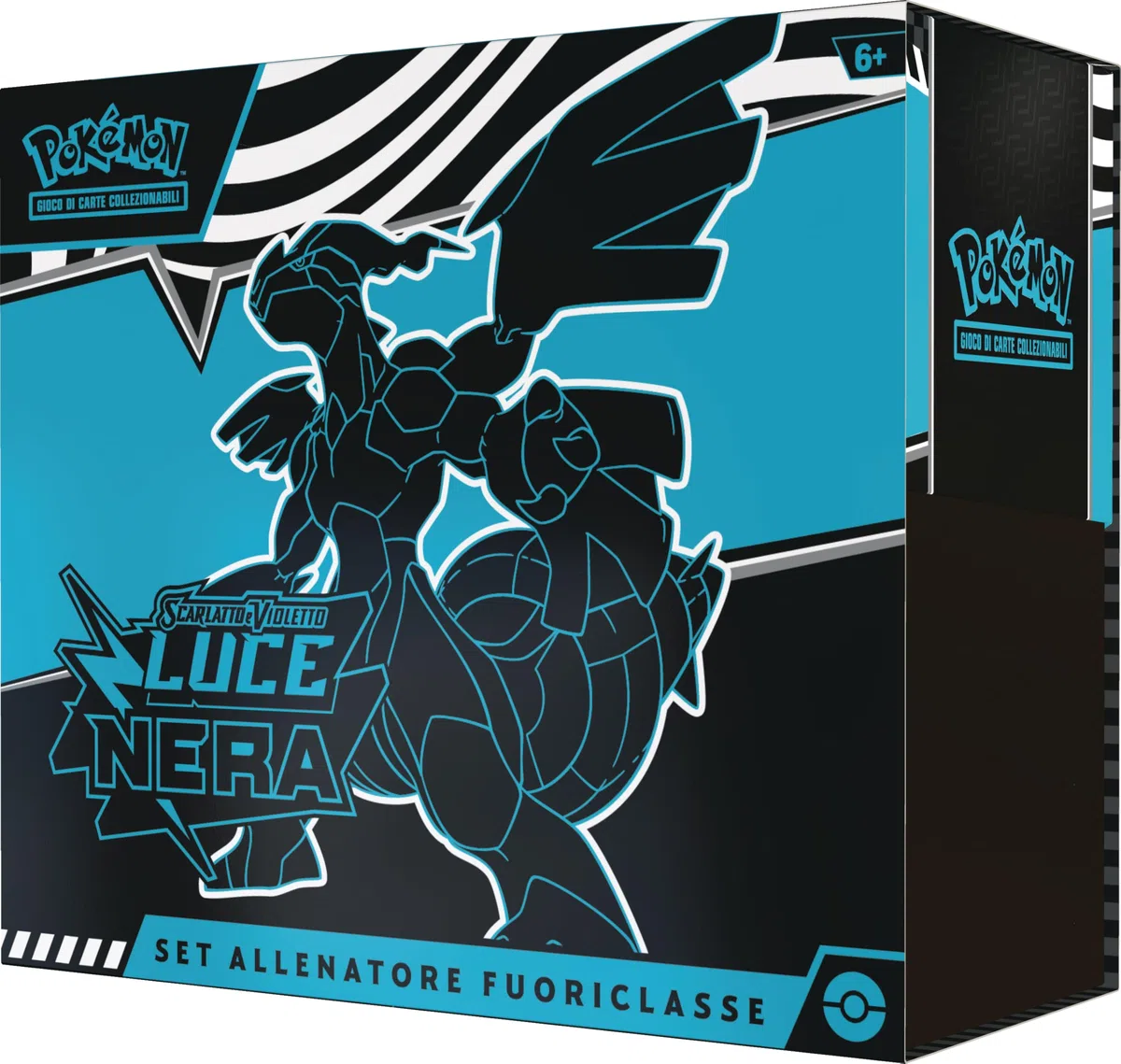 Pokémon: set Allenatore Fuoriclasse (Zekrom) dell’espansione Scarlatto e Violetto - Luce Nera del GCC Pokémon (una carta a figura intera di Thundurus, nove buste di espansione e accessori premium)