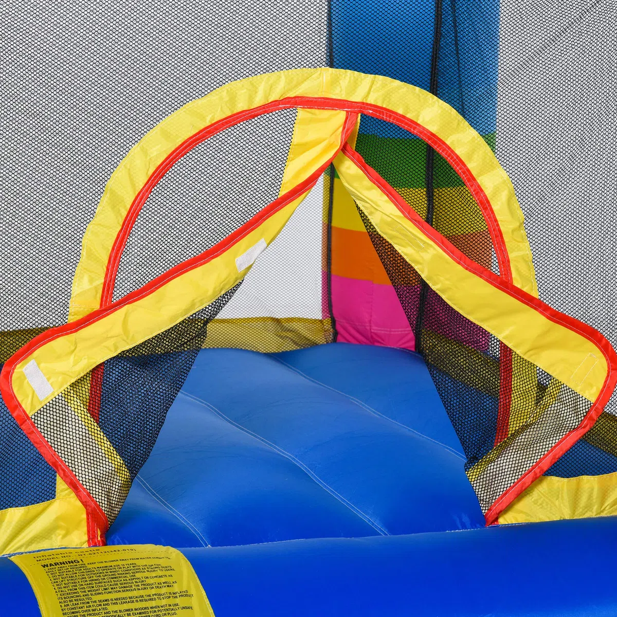 Outsunny Castello Gonfiabile per Bambini con Trampolino e Piscina, Pompa Elettrica Inclusa 280x170x155cm, Multicolore