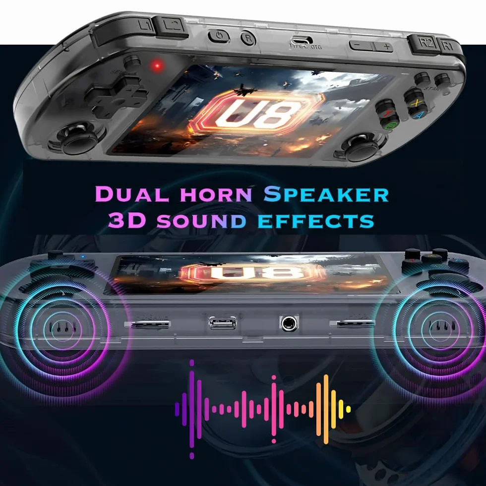 GameBox V2 | Console portatile +15.000 giochi schermo Full HD 4" + memoria 128 GB espandibile, licenza Linux 2.0, WiFi, multiplayer + 4 trigger, connessione"}