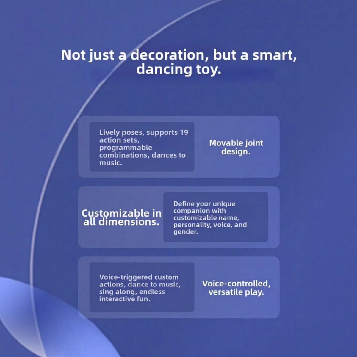 Robot Chatbot AI con interazione emotiva, controllo vocale, canto e danza per casa (nero)