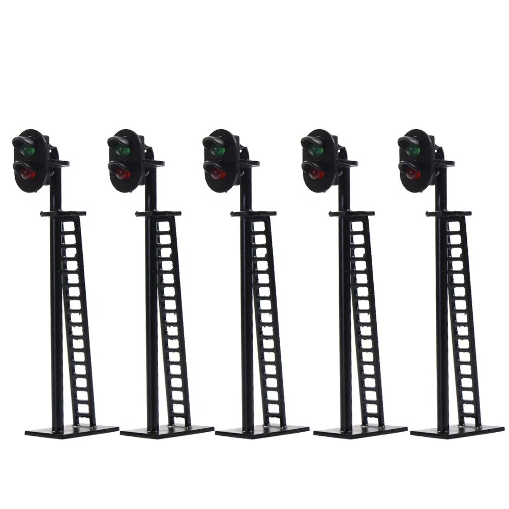 Evemodel Modellino Ferroviario 2-Light Block Segnale Verde/Rosso Ho Scala 64mm 12V LED