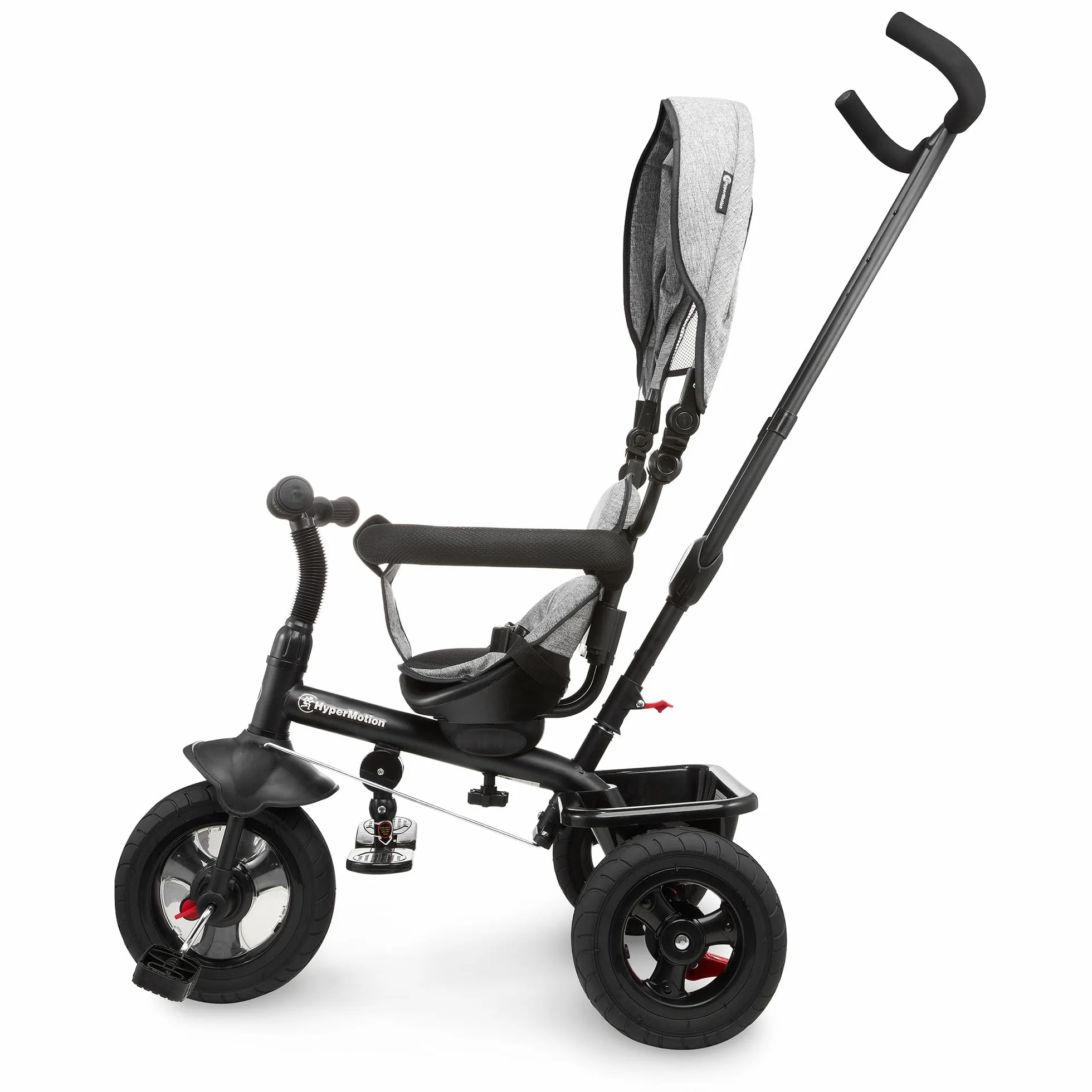 HyperMotion Triciclo Pieghevole per Bambini 1-4 Anni con Manubrio per Genitori - Bicicletta Evolutiva fino a 20kg - Monopattino Bambino Regolabile con Struttura Ergonomica, Grigio