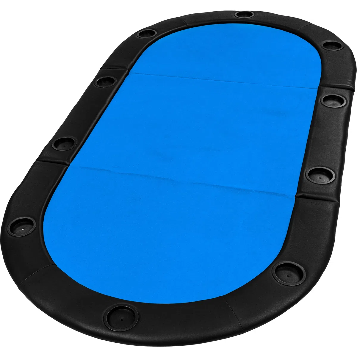 GAMES PLANET Tavolo da Poker Pieghevole Straight Flush con Borsa, 208 x 106 x 3 cm, Piano in MDF, bracciolo Imbottito, 10 portabicchieri, Colori a Scelta - Blu