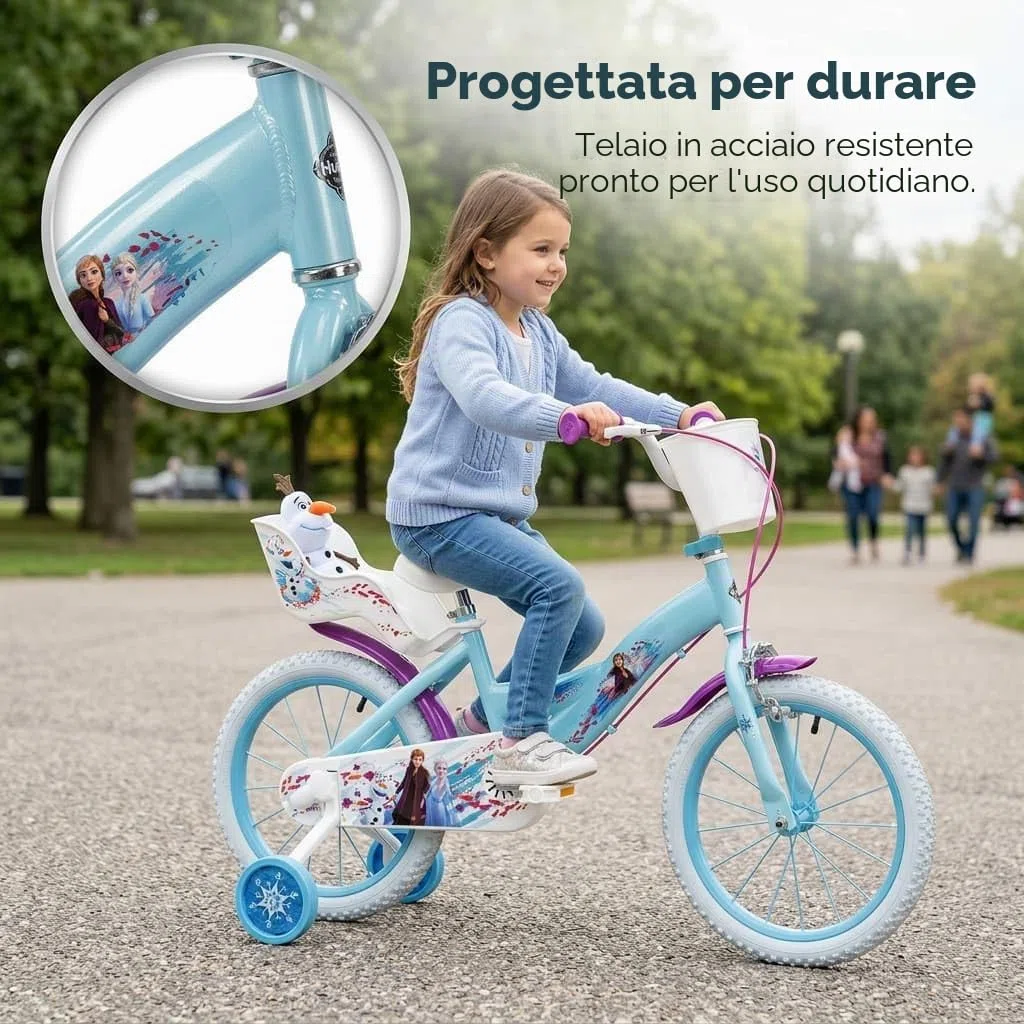 TOIMSA Bicicletta 16" Frozen Huffy 5/8 anni, multicolore, 16694