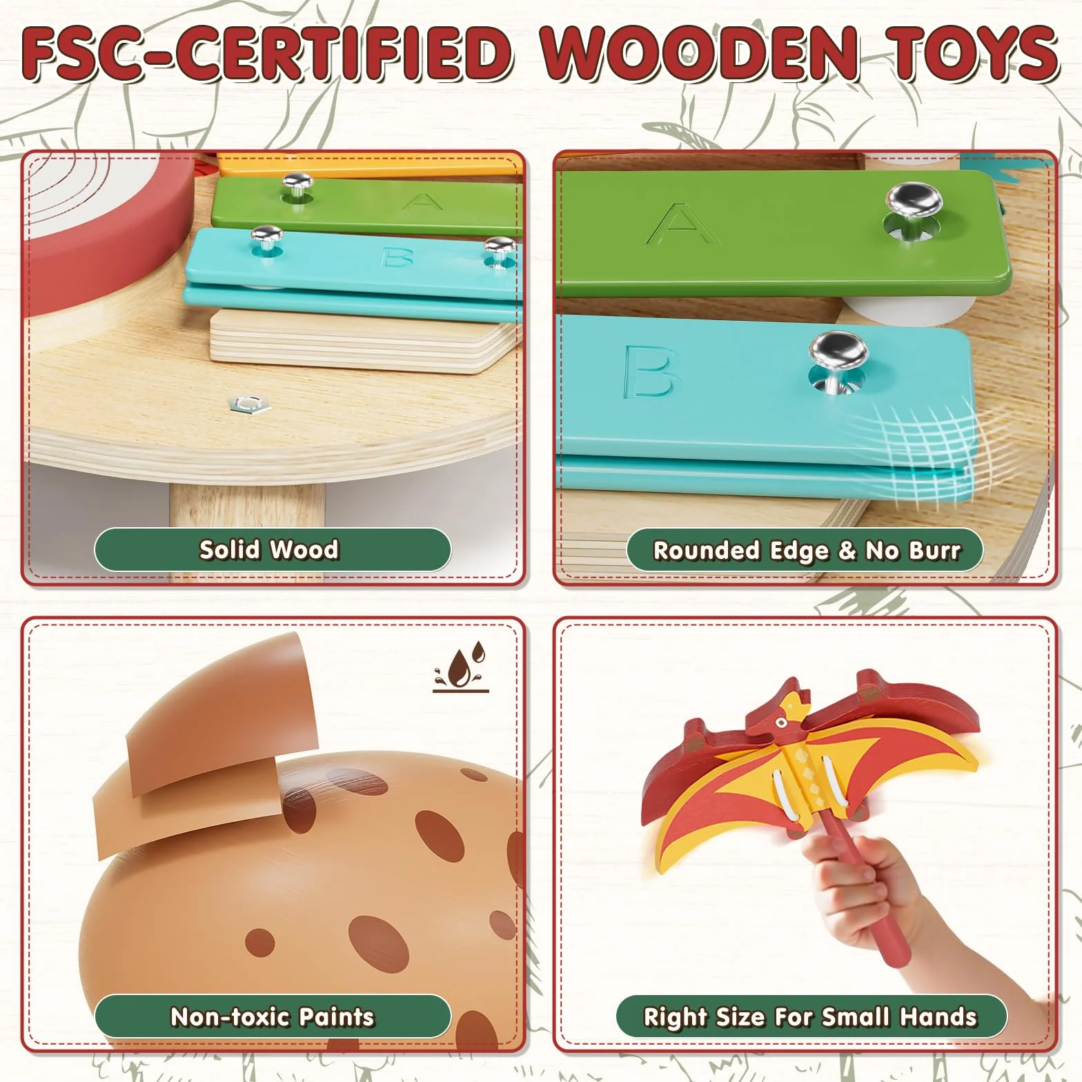 Lehoo Castle 9 in 1 Giochi Legno Montessori Strumenti Musicali, 9 in 1 Bambini Tamburi Set con Xilofono Batteria, Gioco 2 3 4 Anni, Educativi Interattivo Regalo